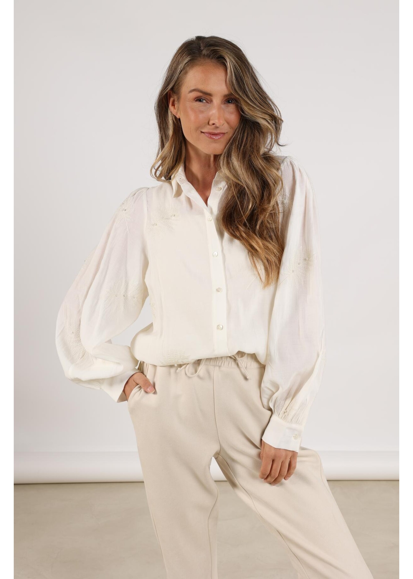 Nukus Nukus, Milanova Blouse Pearl, Off white, Size: