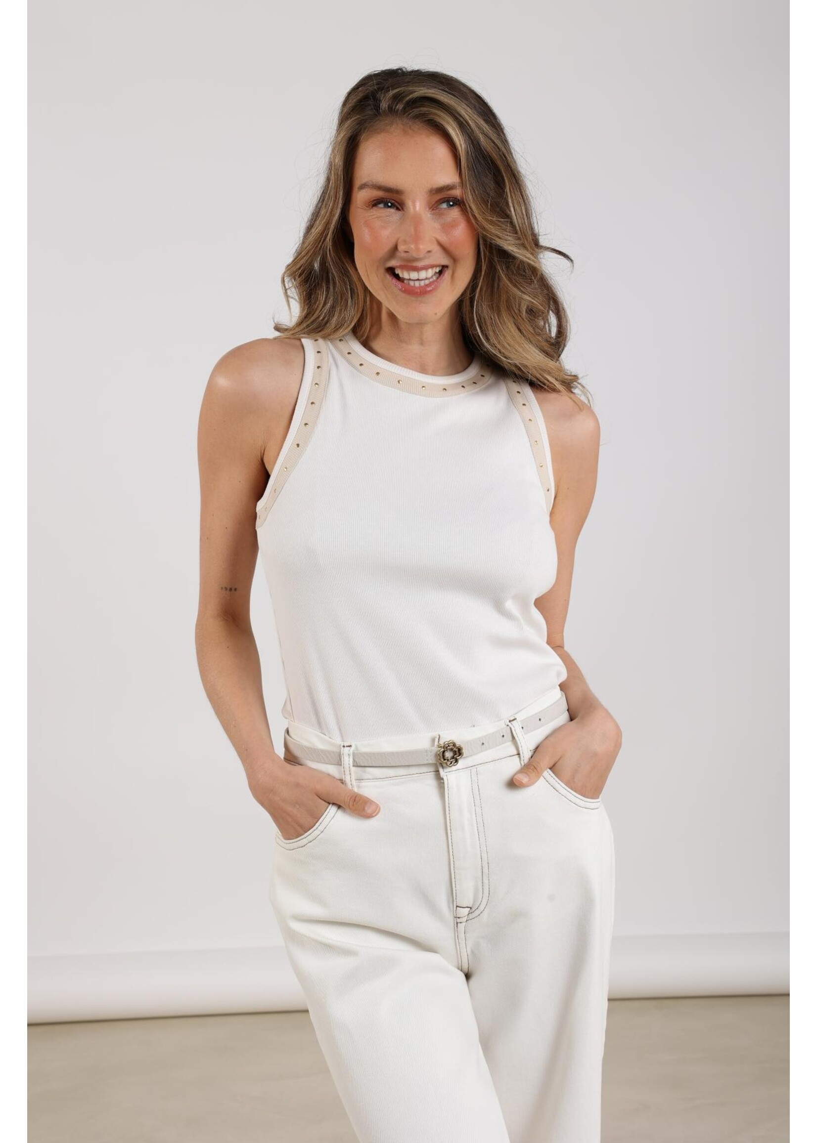 Nukus Nukus, Nice Singlet Studs, Off white, Size: