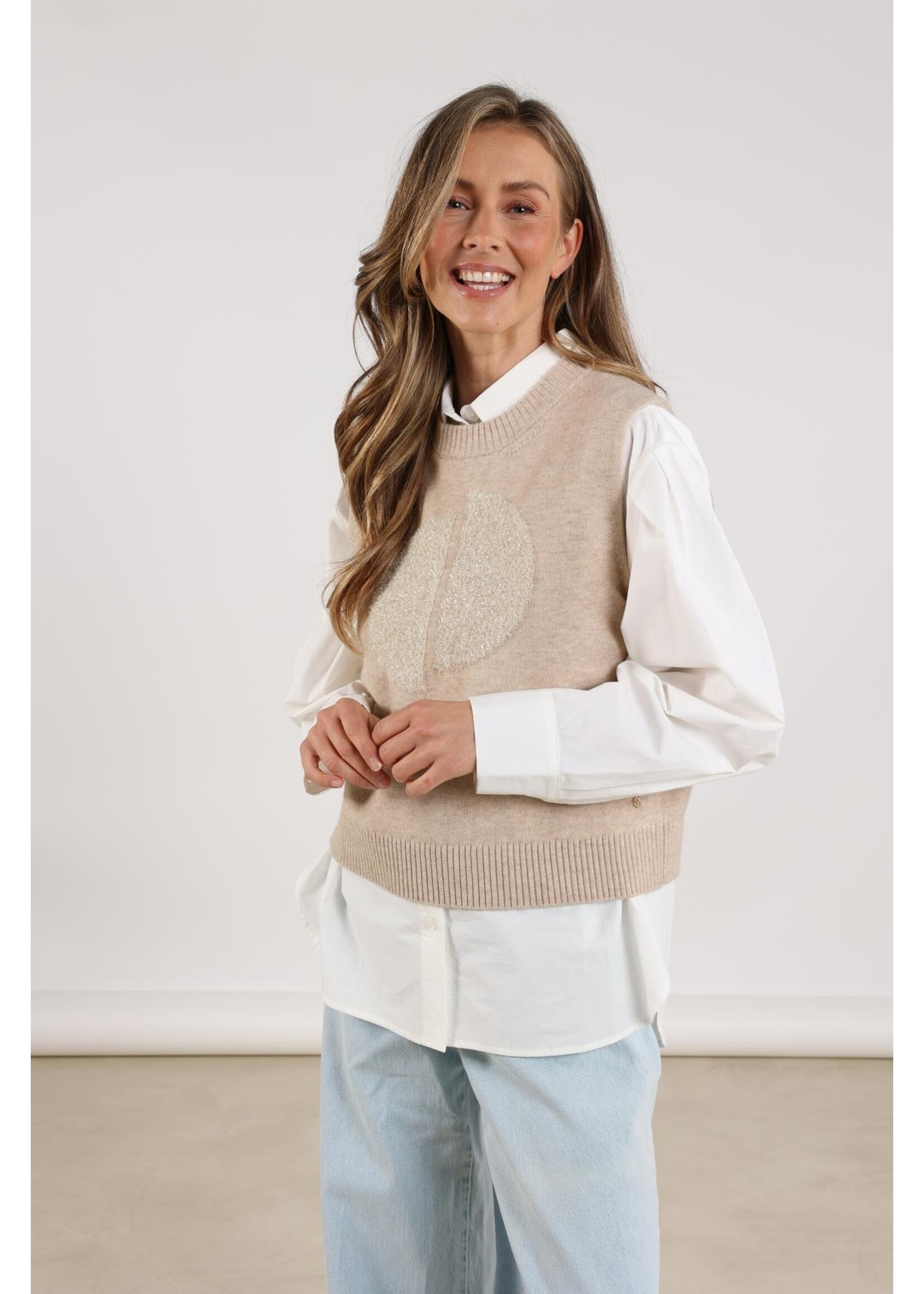 Nukus Nukus, Intarsia Spencer, Sand, Size: