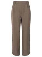 Yaya Yaya, Geweven broek met elastische tailleband, Greyish brown, Size: