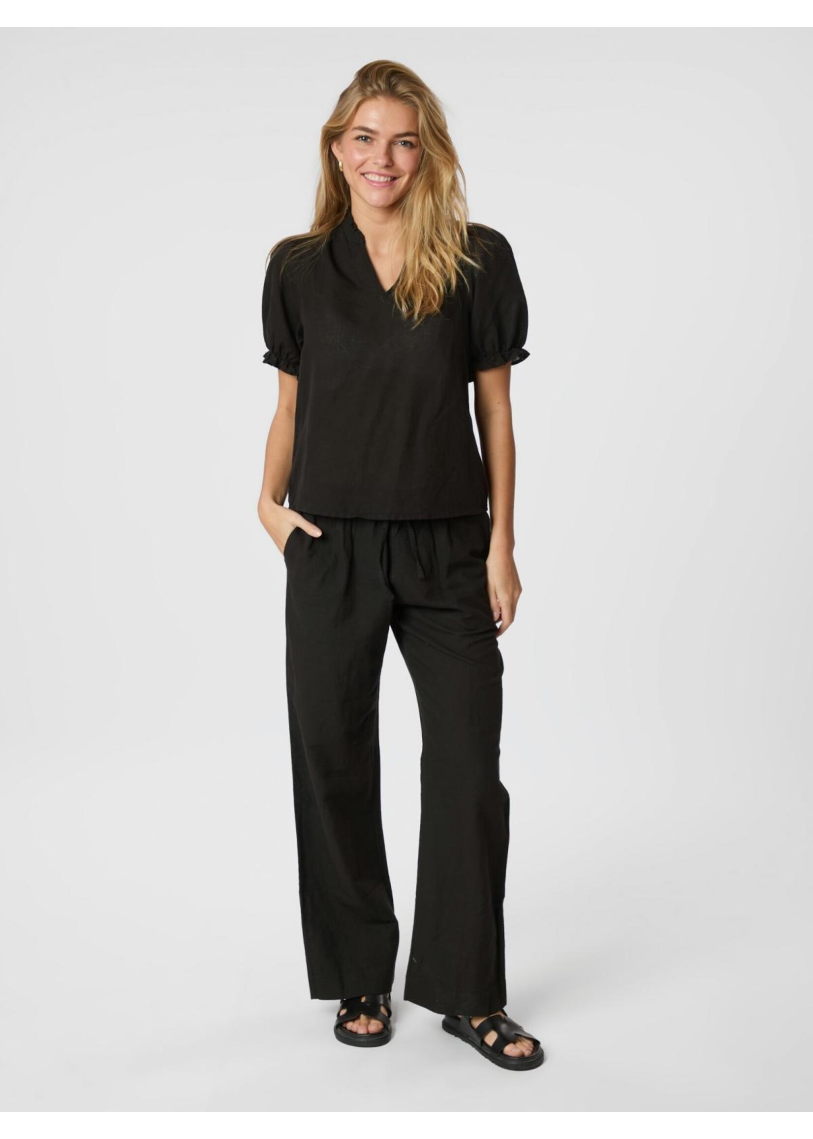 Neo Noir Neo Noir, Sonar Linen Pants, Black, Size: