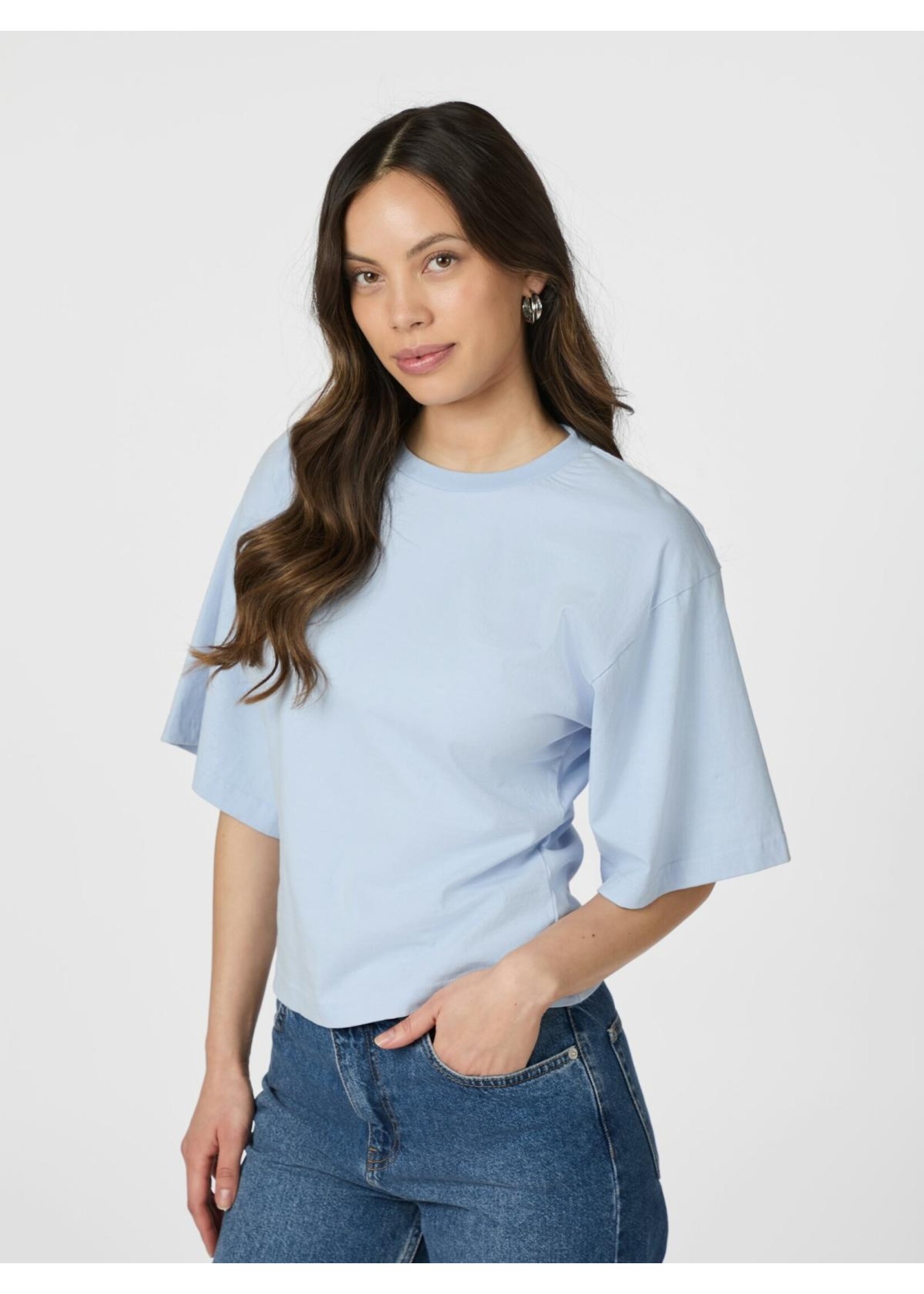 Neo Noir Neo Noir, Asha Boxy Tee, Light blue, Size: