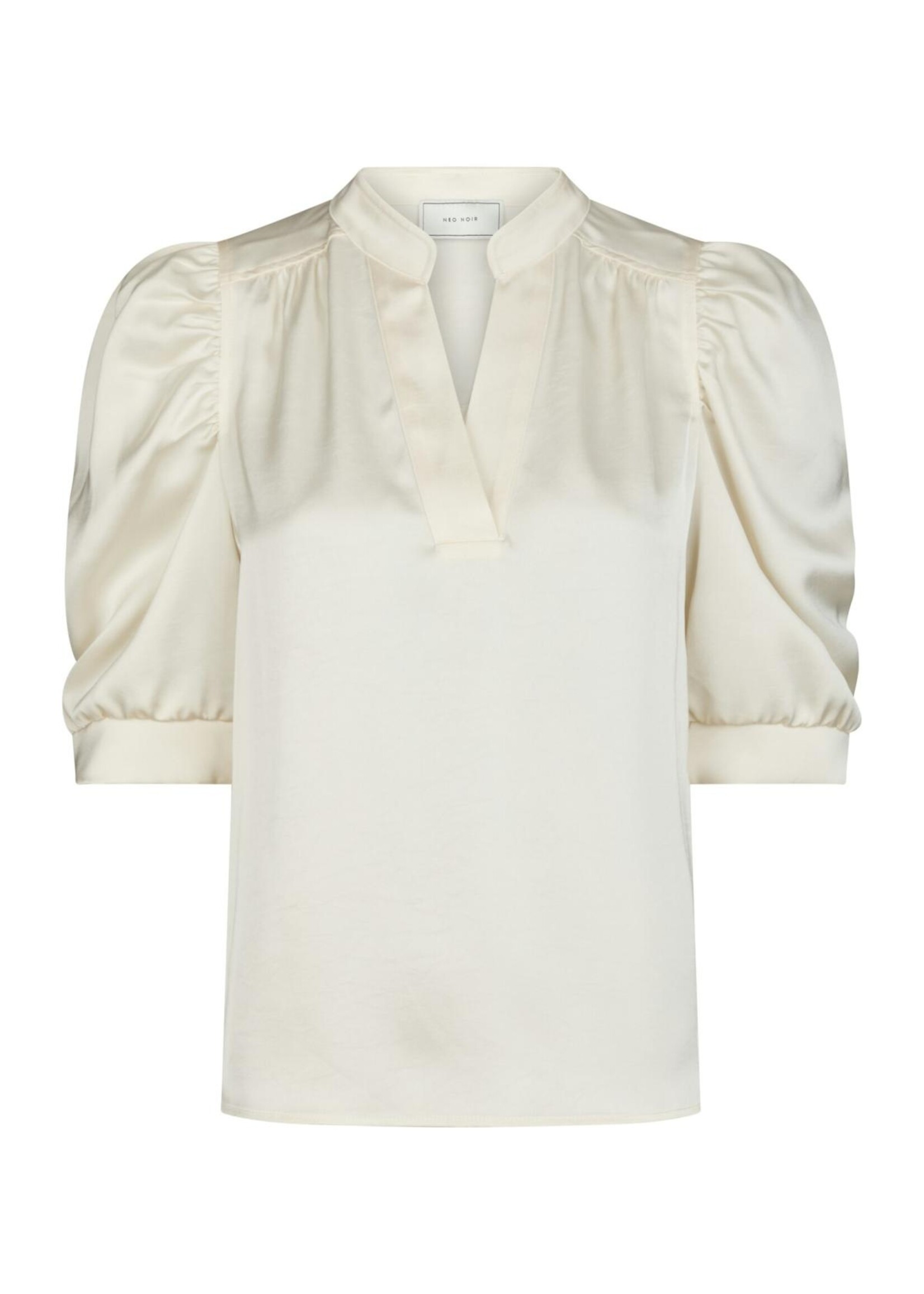 Neo Noir Neo Noir, Roella Heavy Sateen Blouse, Pearl, Size: