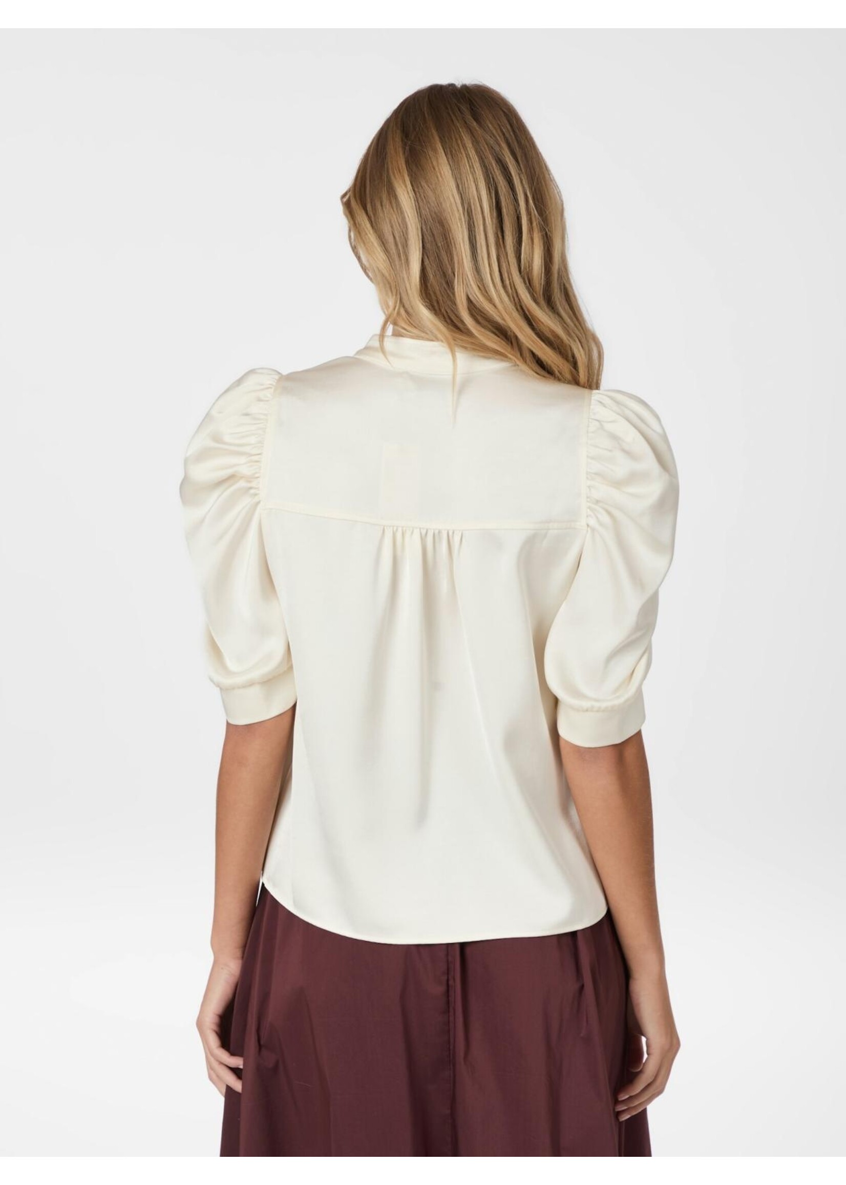Neo Noir Neo Noir, Roella Heavy Sateen Blouse, Pearl, Size:
