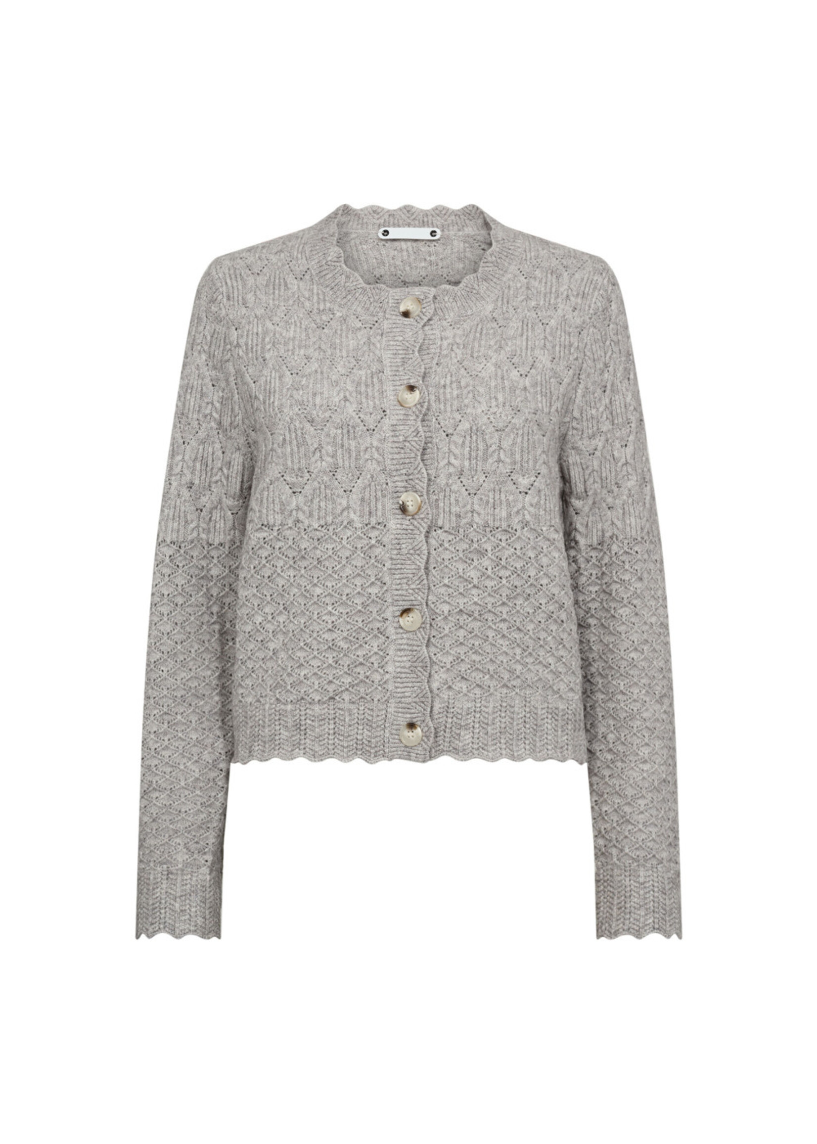 Co Couture Co'couture, PointelleCC Cardigan, Pale grey, Size: