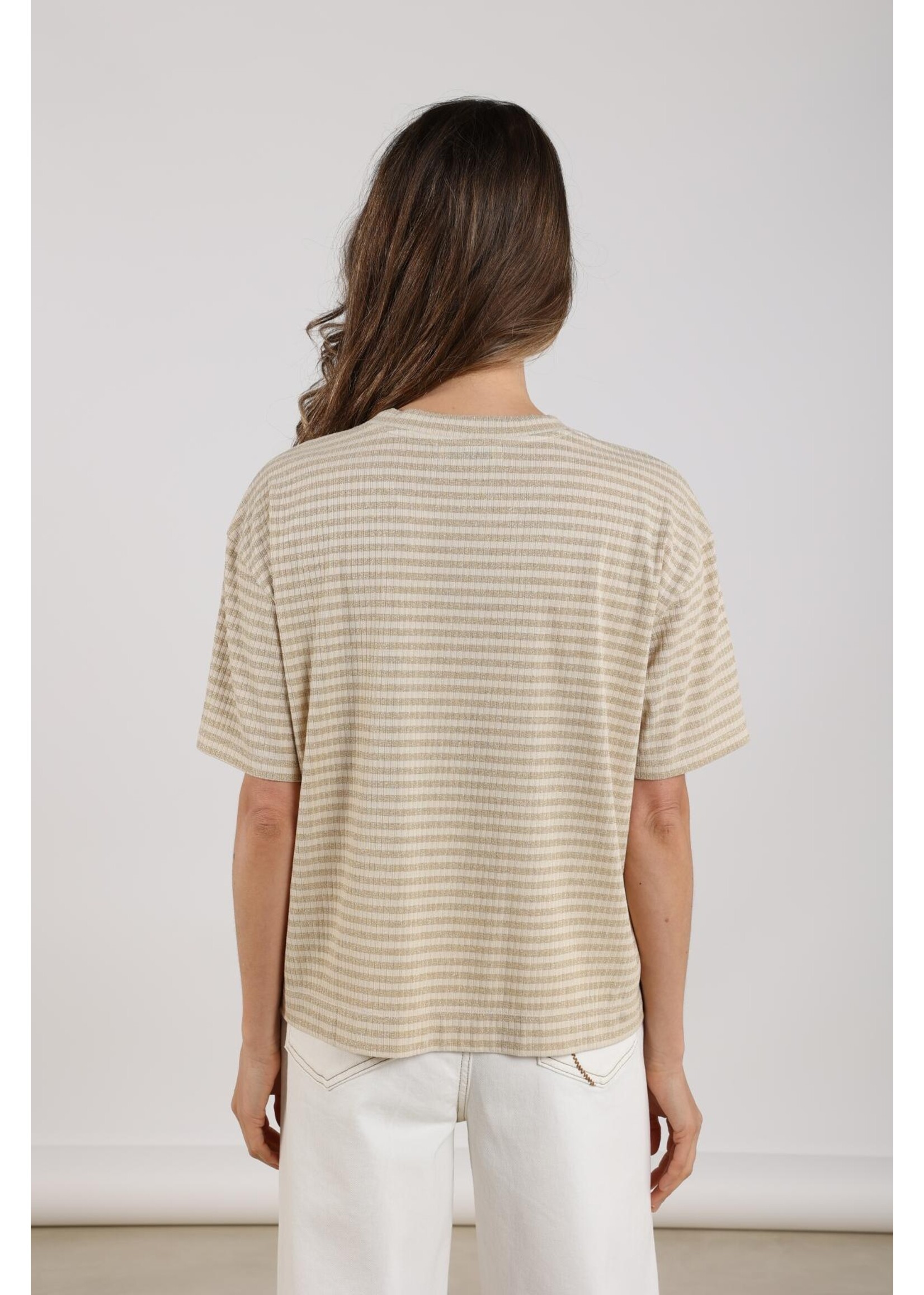 Nukus Nukus, Jaine Shirt Stripe, Sand/gold, Size: