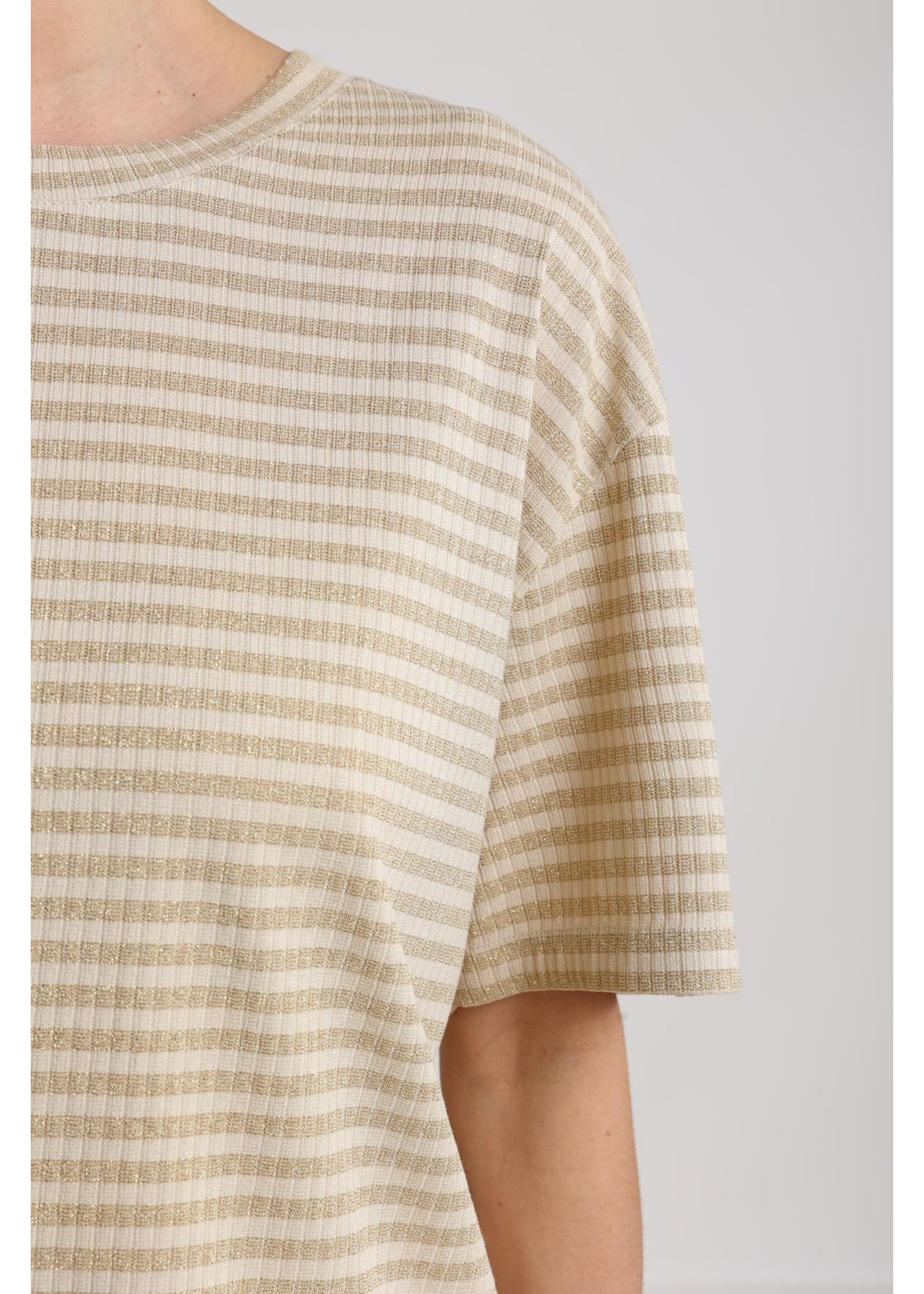 Nukus Nukus, Jaine Shirt Stripe, Sand/gold, Size: