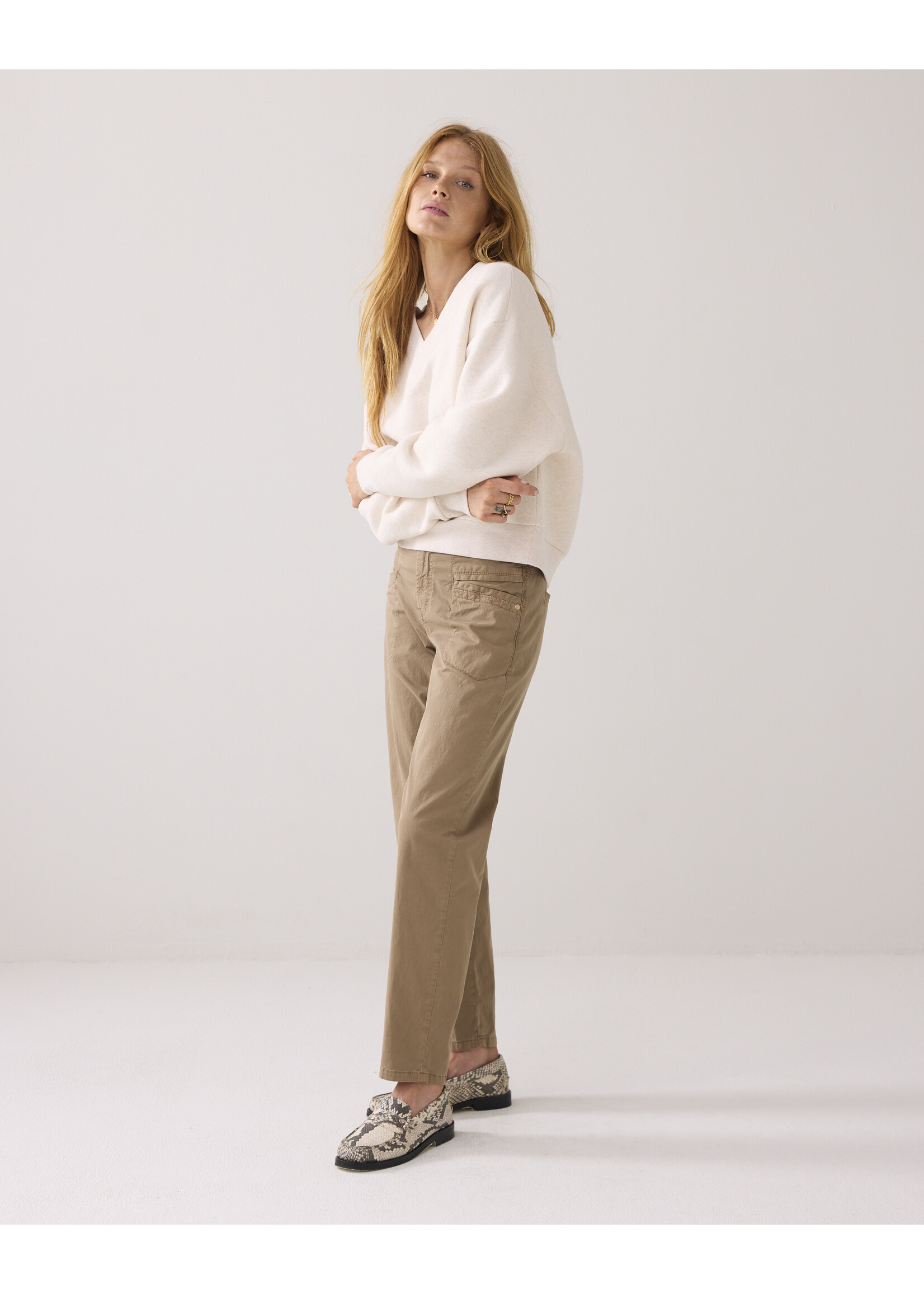 Summum Summum, Tapered aurora stretch twill trouser, Funghi, Size: