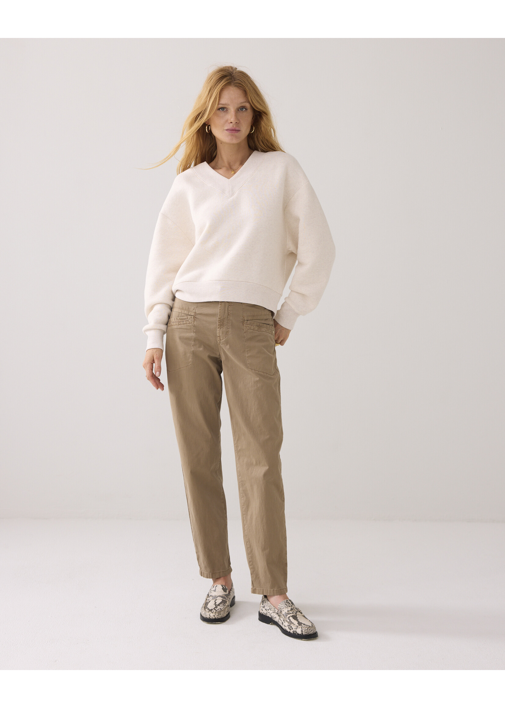 Summum Summum, Tapered aurora stretch twill trouser, Funghi, Size: