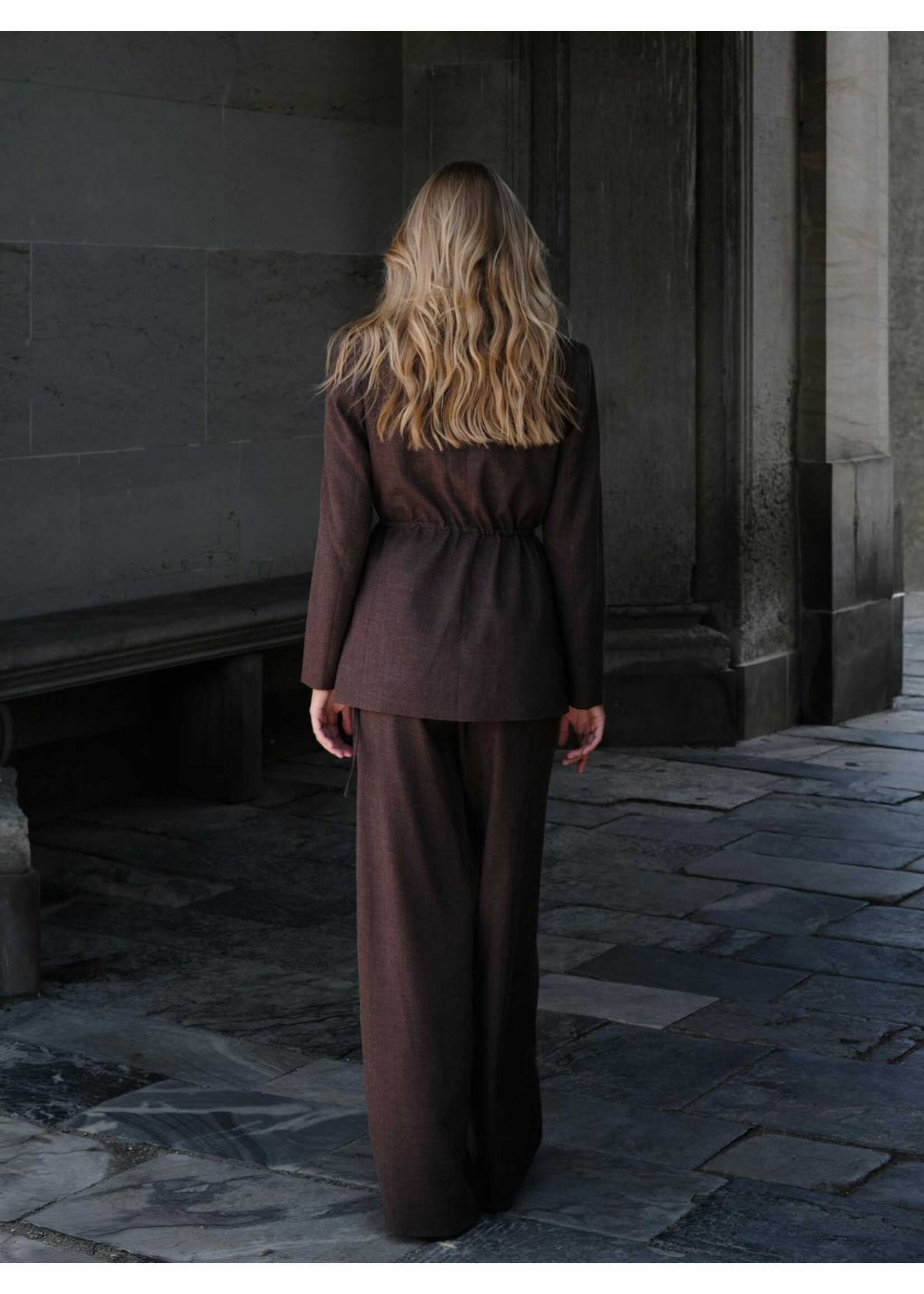 Neo Noir Neo Noir, Jemmie Melange Blazer, Dark Brown, Size: