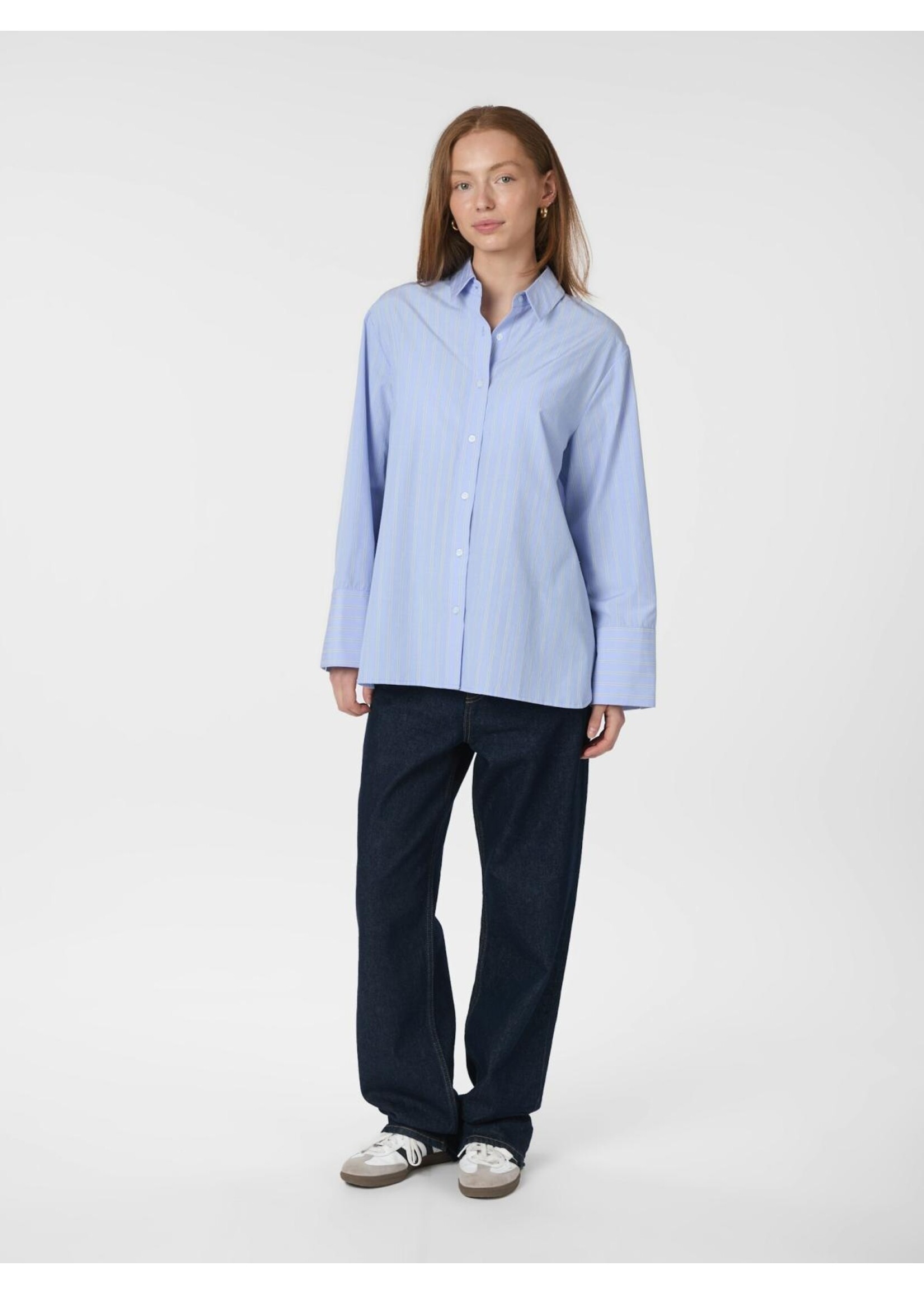 Neo Noir Neo Noir, Dita Twin Stripe Shirt, Light Blue, Size:
