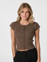 Neo Noir Neo Noir, Todda Knit Tee, Brown Melange, Size: