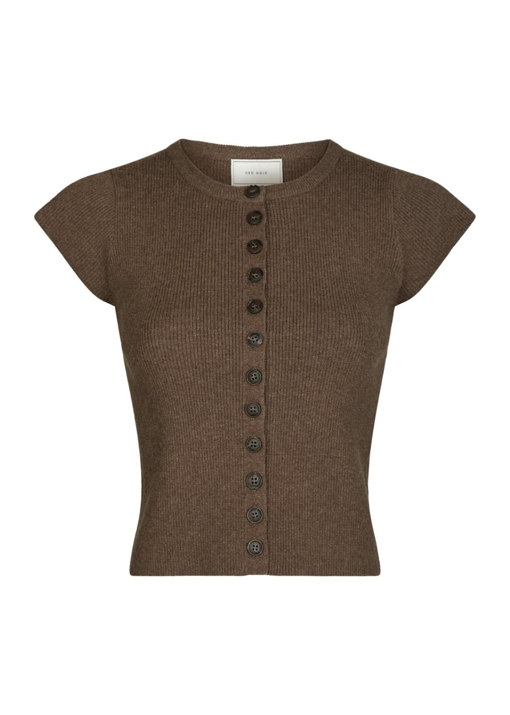Neo Noir Neo Noir, Todda Knit Tee, Brown Melange, Size: