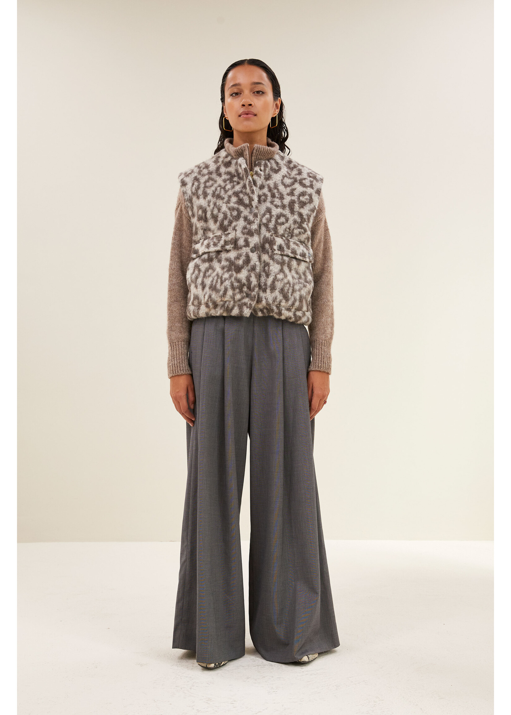 By-Bar By-Bar, Maggie sleeveless leo jacket, Leopard print, Size: