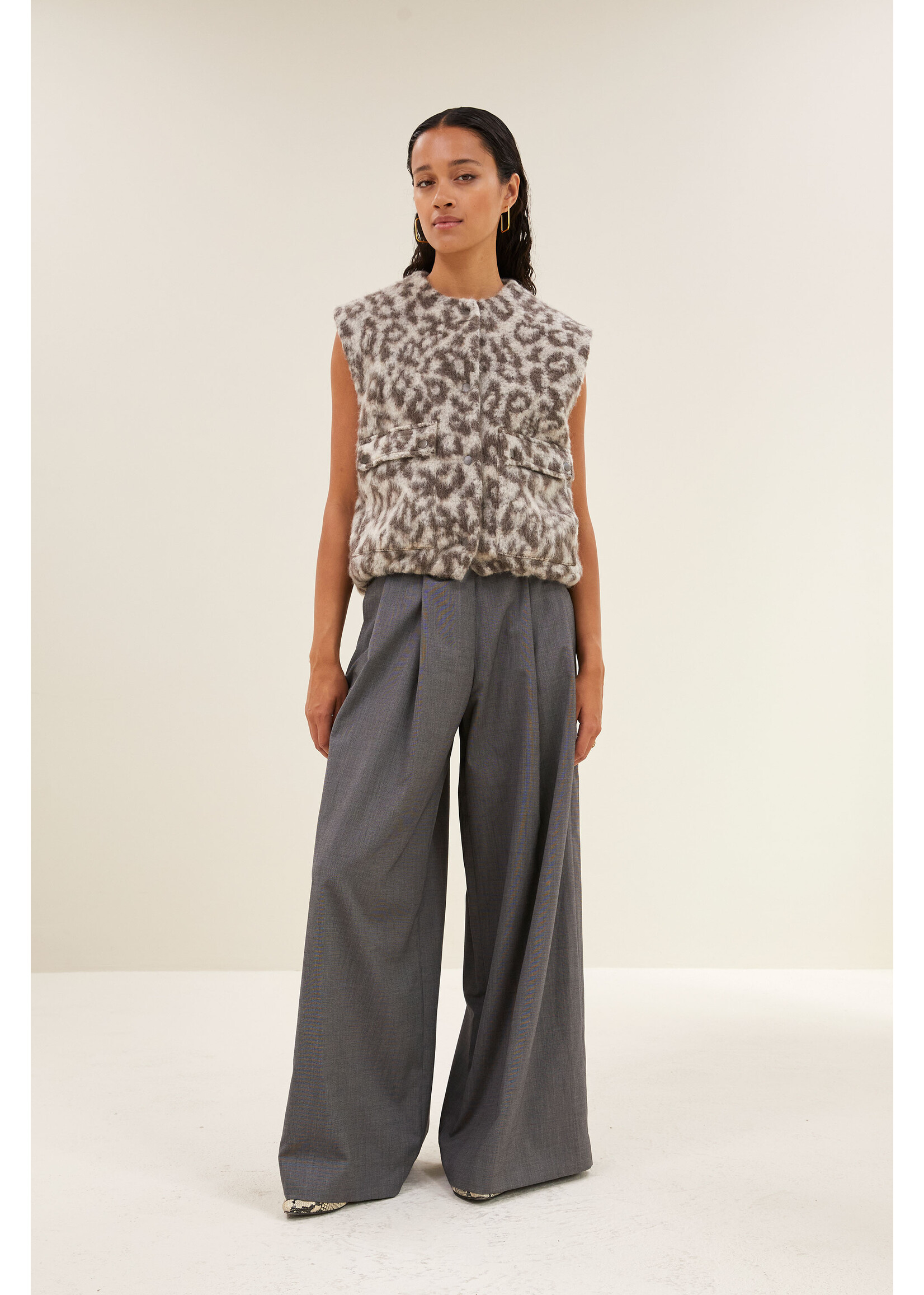 By-Bar By-Bar, Maggie sleeveless leo jacket, Leopard print, Size: