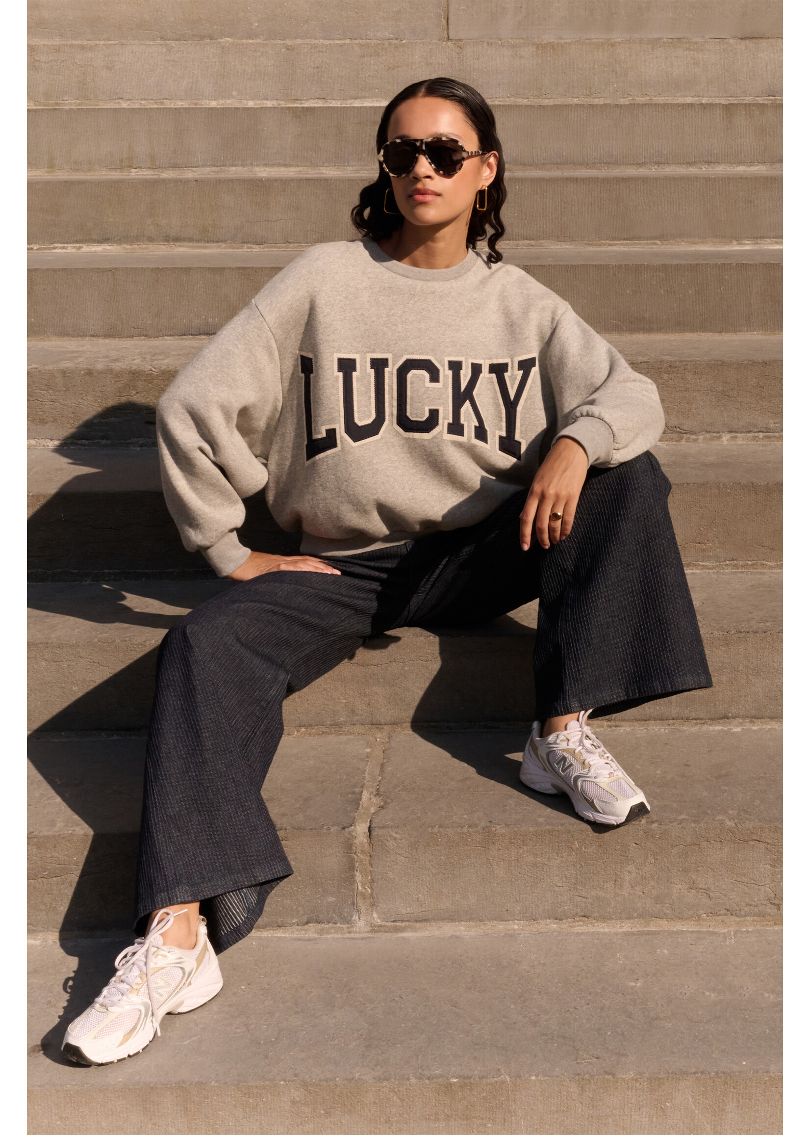 By-Bar By-Bar, Bibi patchwork sweater, Grey melange, Size: