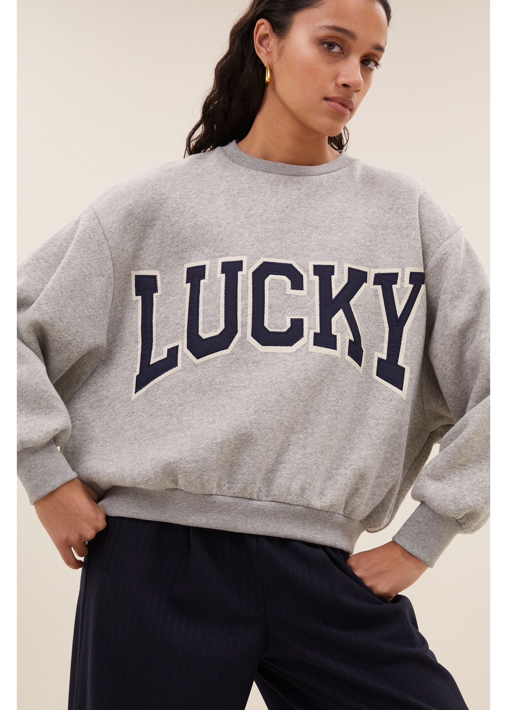 By-Bar By-Bar, Bibi patchwork sweater, Grey melange, Size: