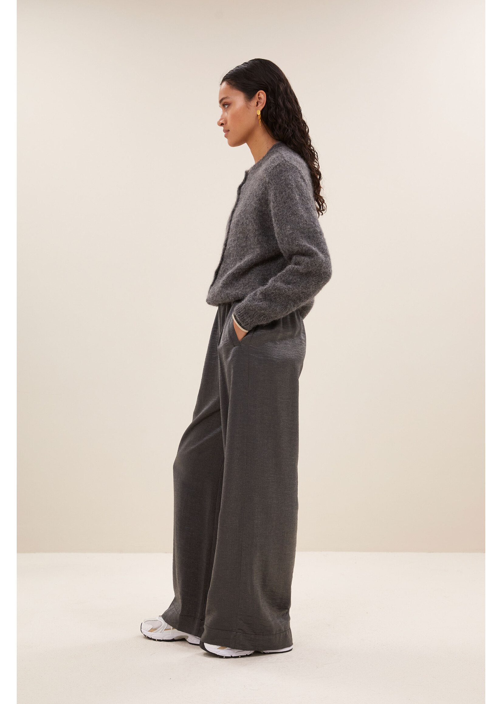 By-Bar By-Bar, Cleo natural cardigan, Dark grey melange, Size: