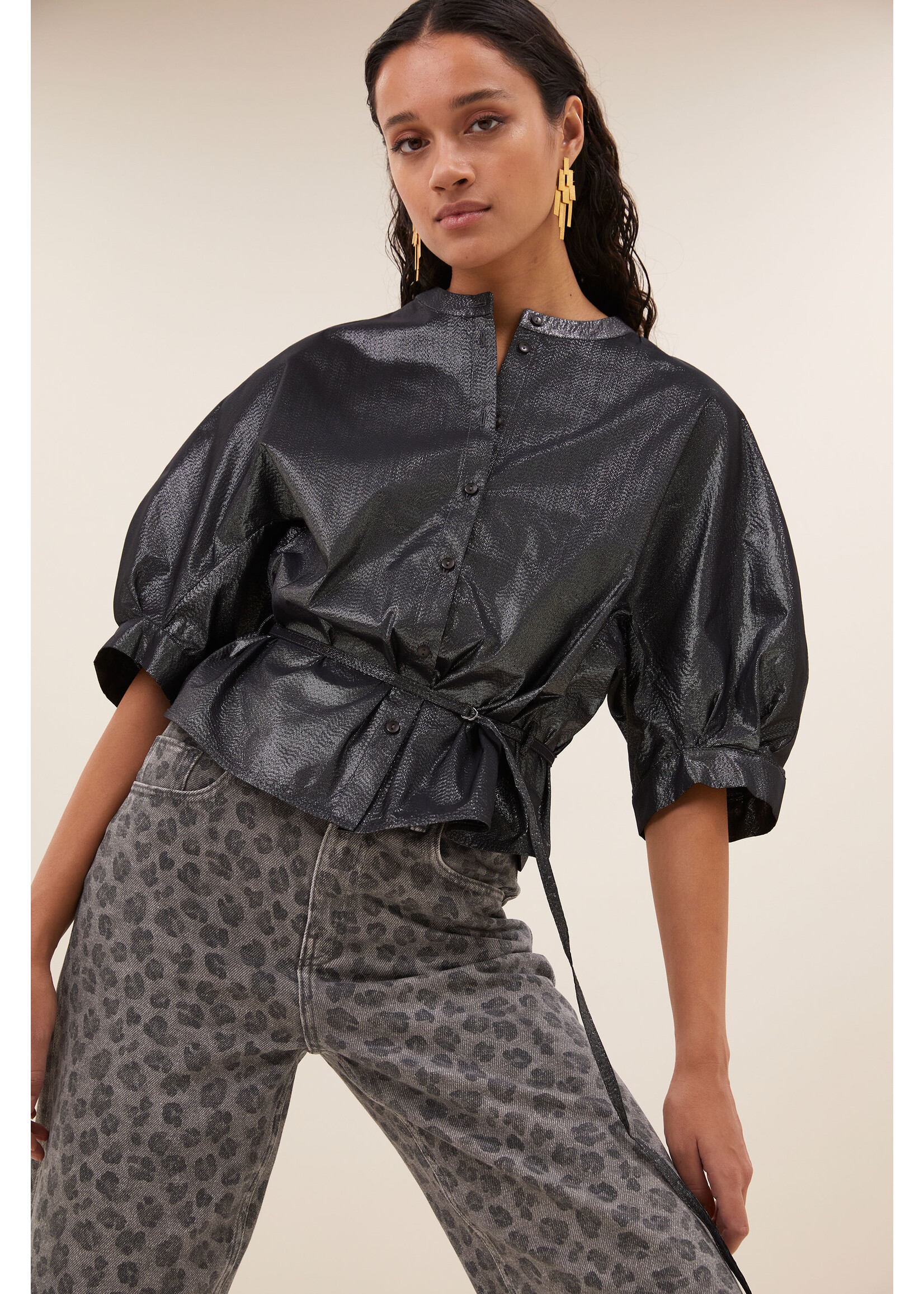 By-Bar By-Bar, Christi silver blouse, Silver, Size: