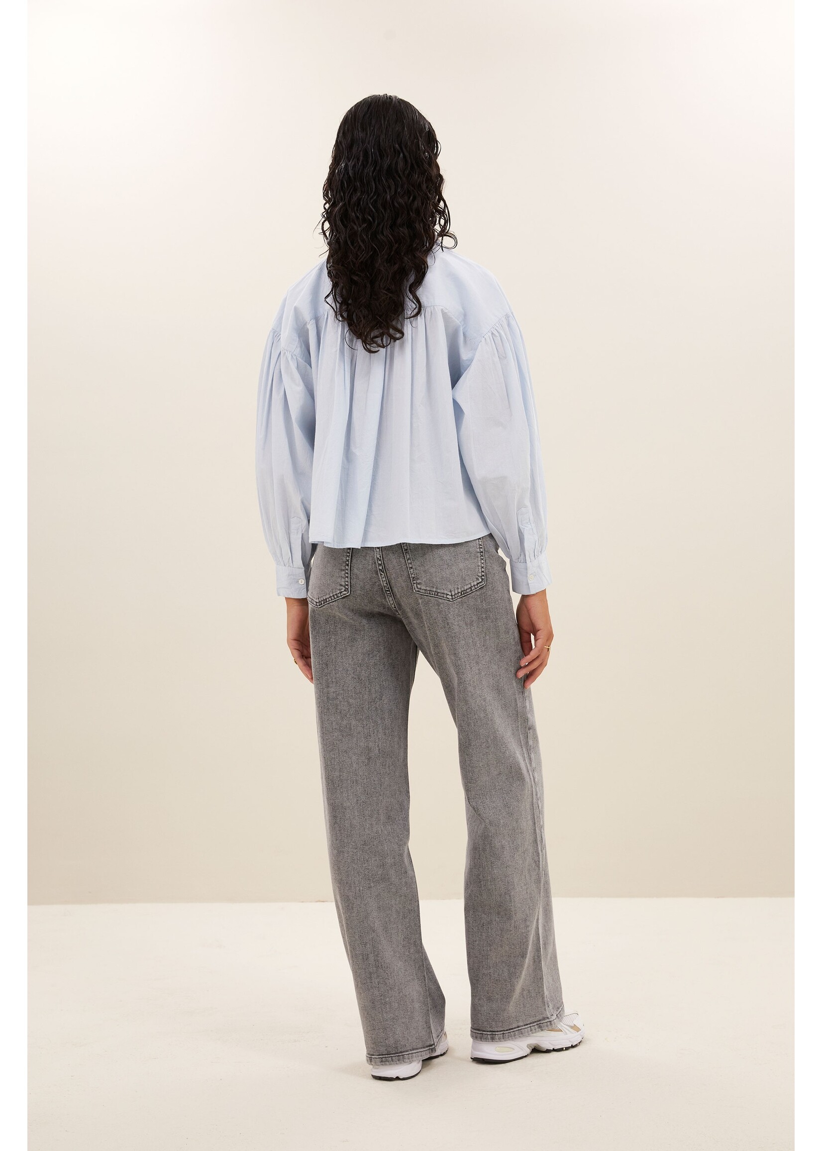 By-Bar By-Bar, Sarah short chambray blouse, Light Blue, Size: