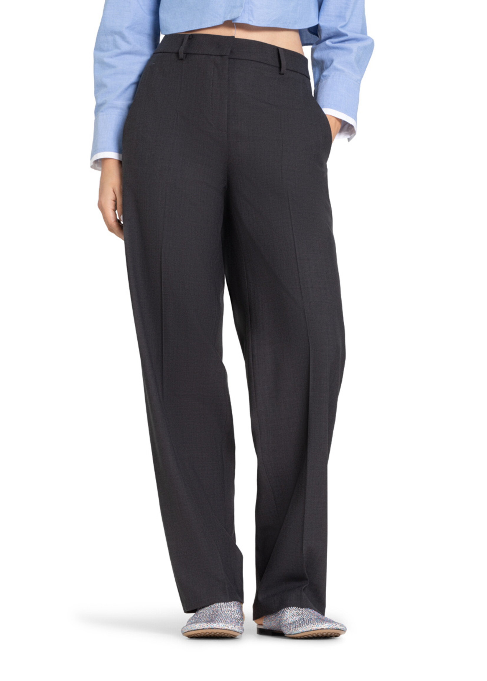 Cambio Cambio, Pantalon  Glam slouch track, Grey, Size: