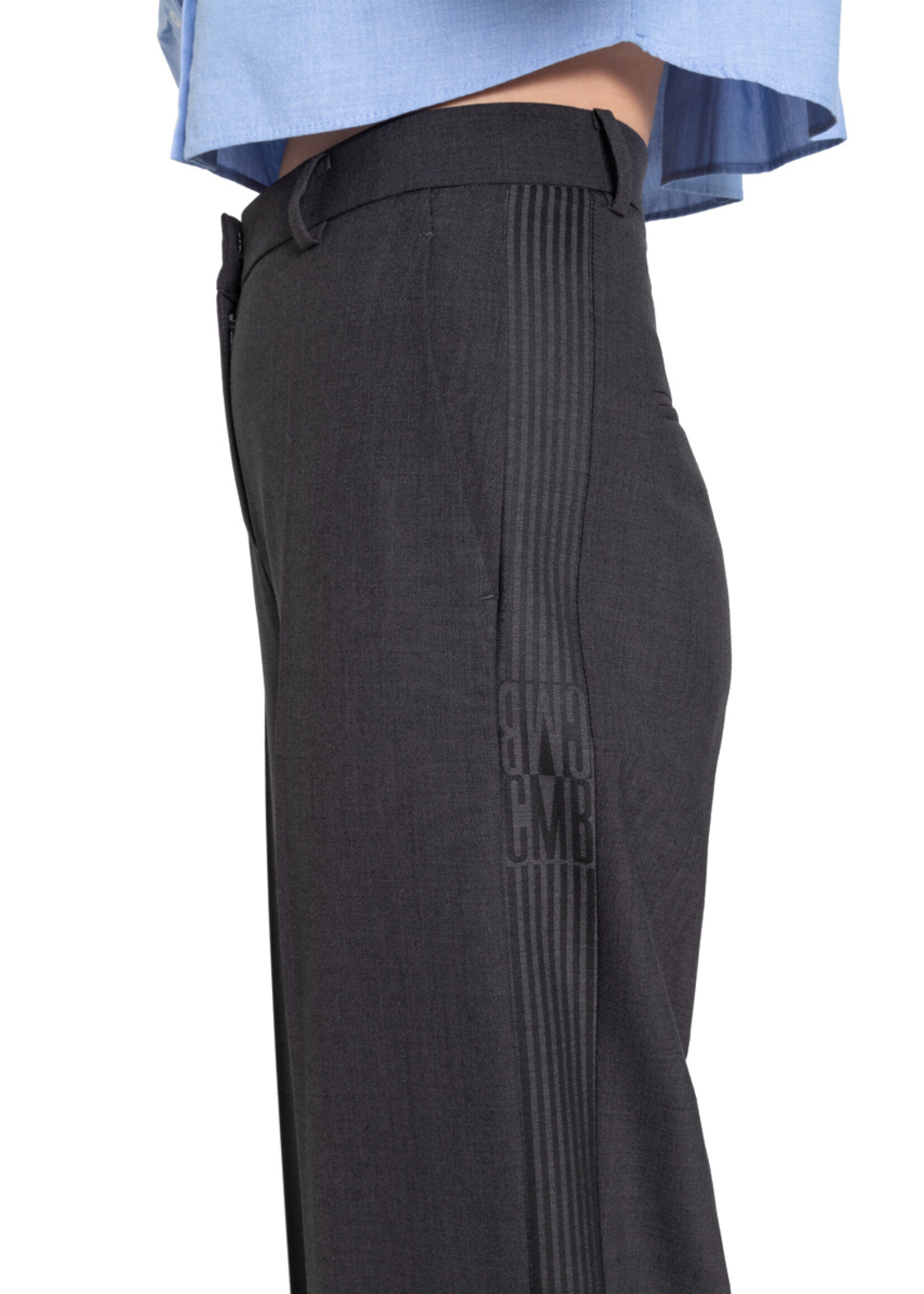 Cambio Cambio, Pantalon  Glam slouch track, Grey, Size: