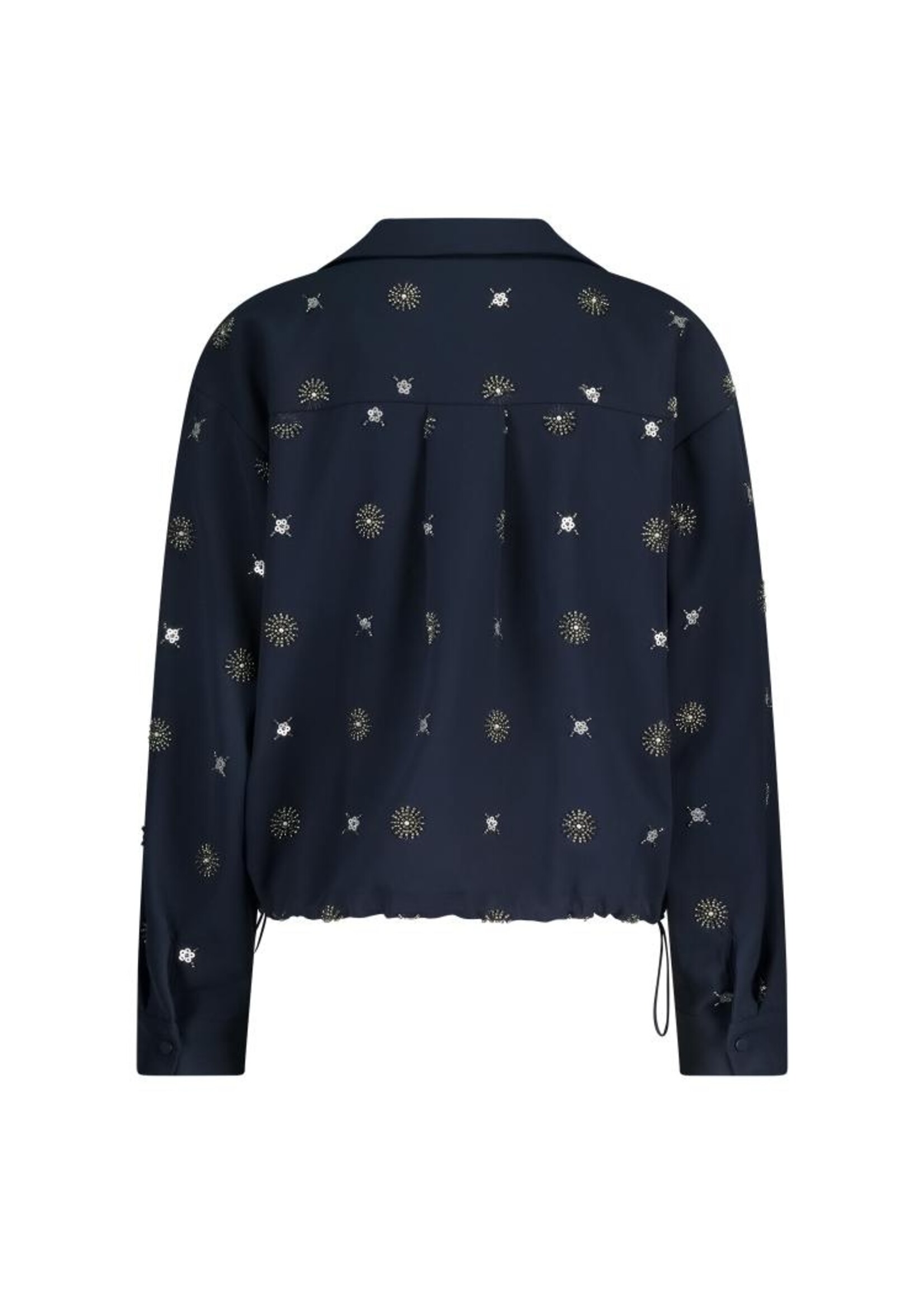 Nukus Nukus, Newport Blouse Embroidery, Navy, Size: