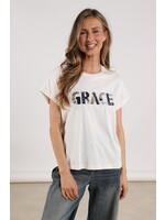 Nukus Nukus, Grace Shirt Oneck, Off White/Navy, Size: