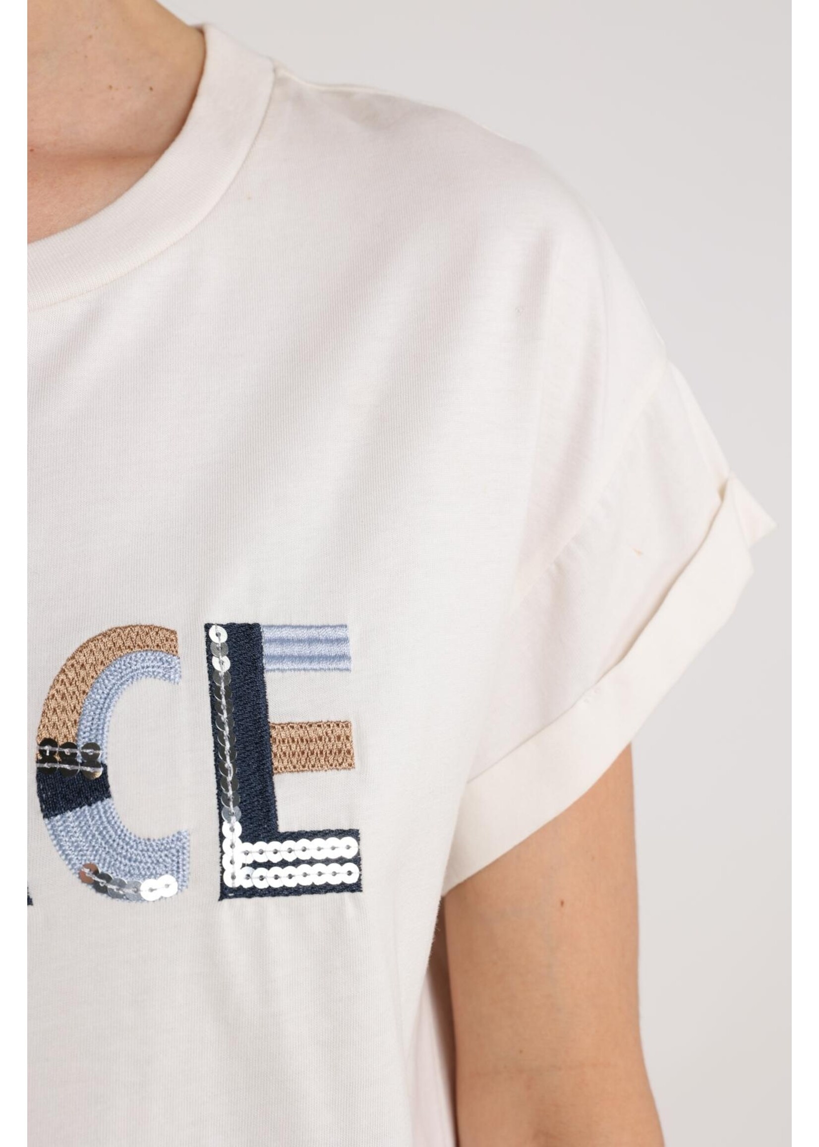 Nukus Nukus, Grace Shirt Oneck, Off White/Navy, Size: