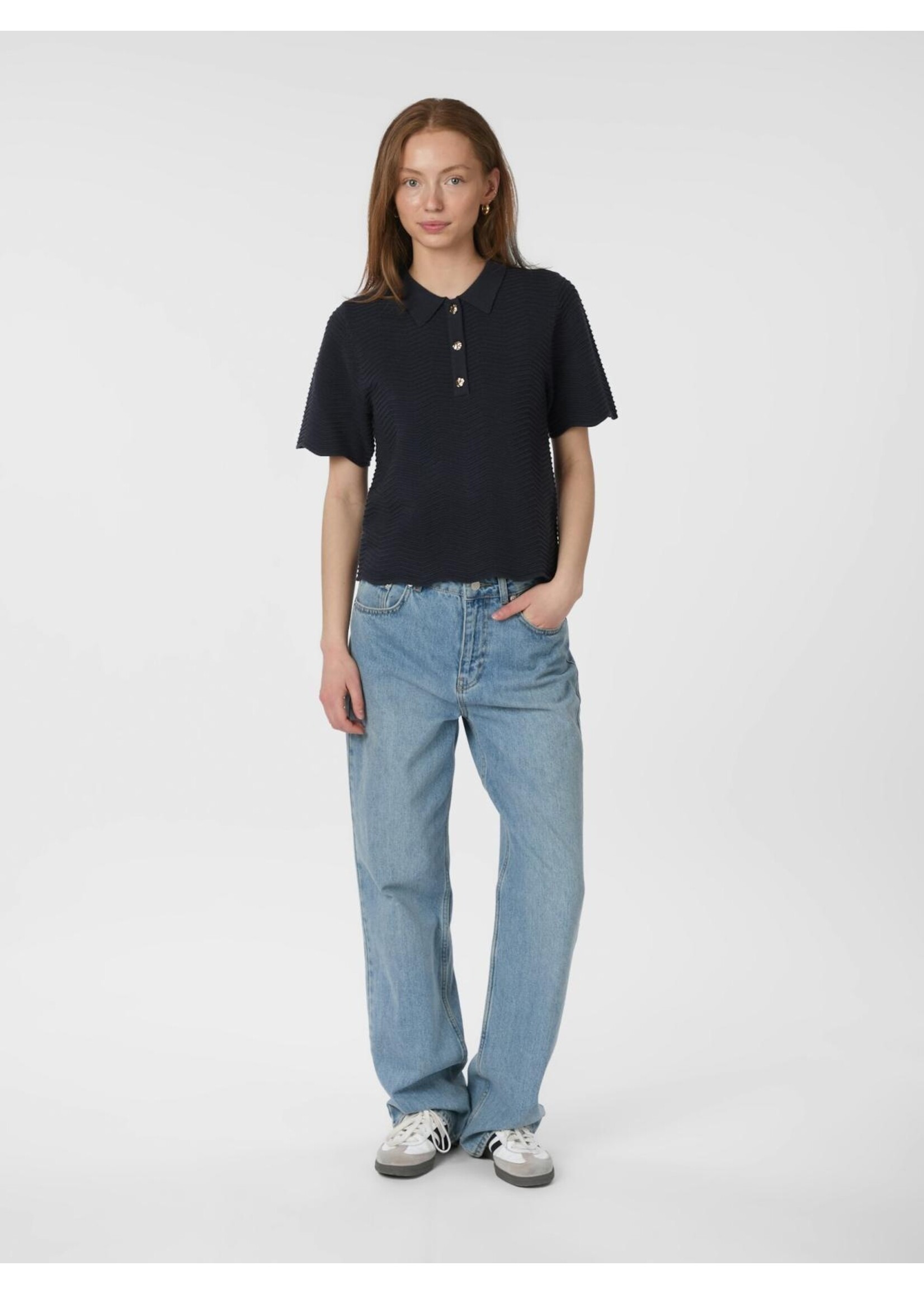 Neo Noir Neo Noir, Soko Wave Knit Tee, Midnight Blue, Size: