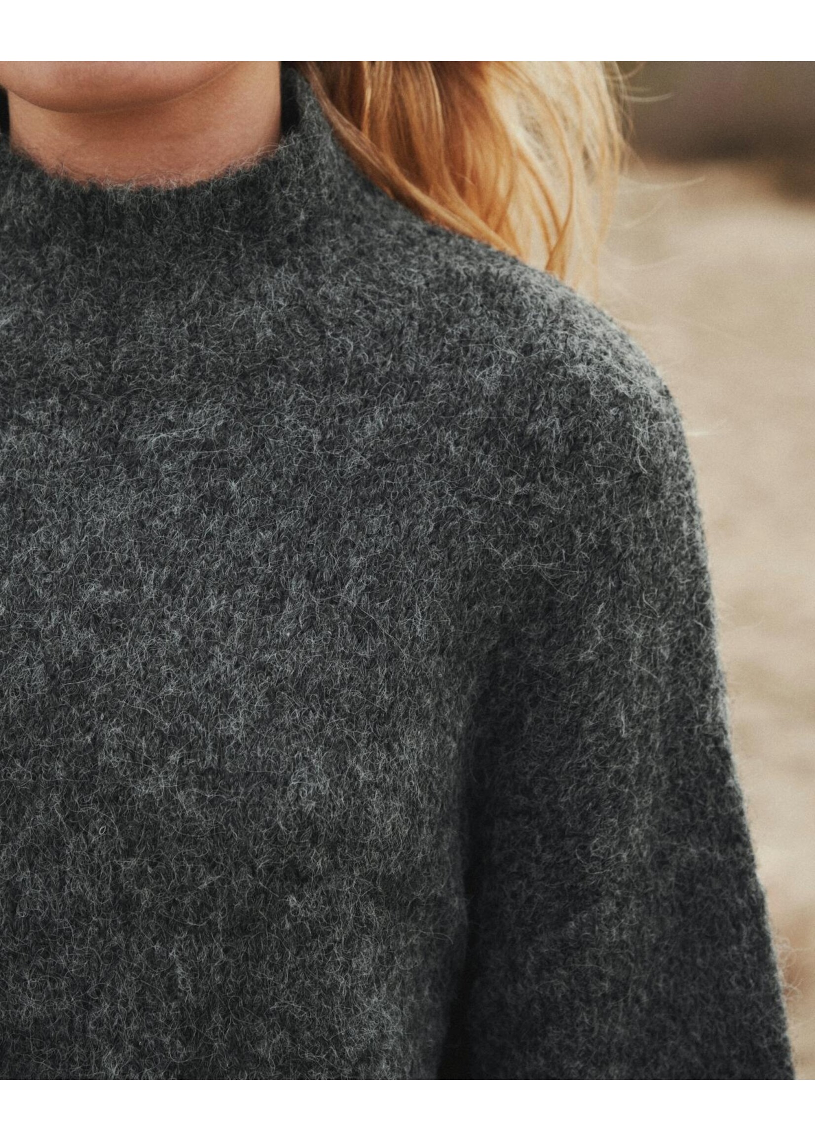 Neo Noir Neo Noir, Paulina Fluffy Knit Blouse, Antracit, Size: