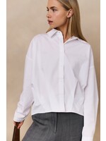Yaya Yaya, Poplin blouse met plooidetails, Pure white, Size: