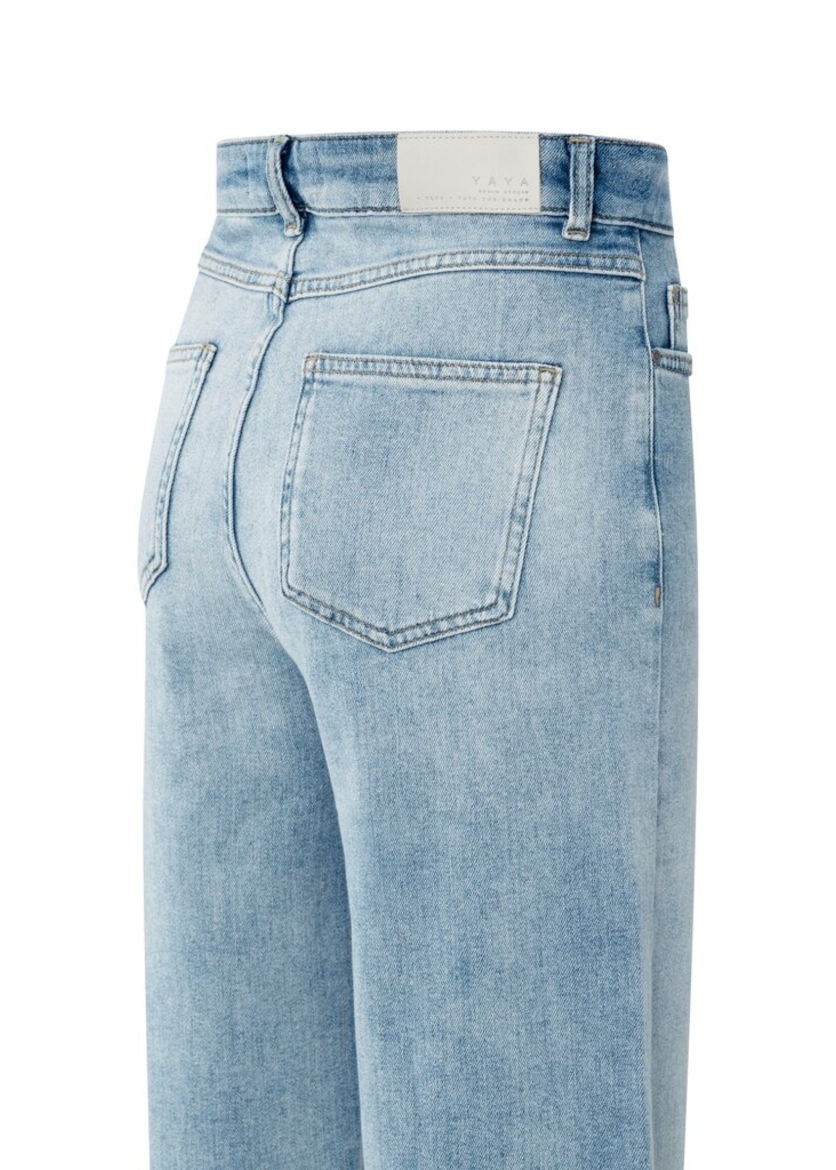 Yaya Yaya, Losvallende jeans met hoge taille, Light blue, Size: