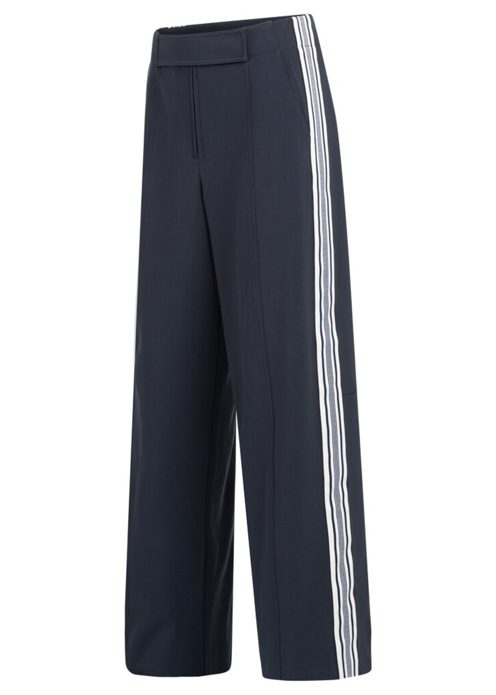 Yaya Yaya, Broek met hoge taille en strepen aan de zijkant, Inkwell Blue, Size: