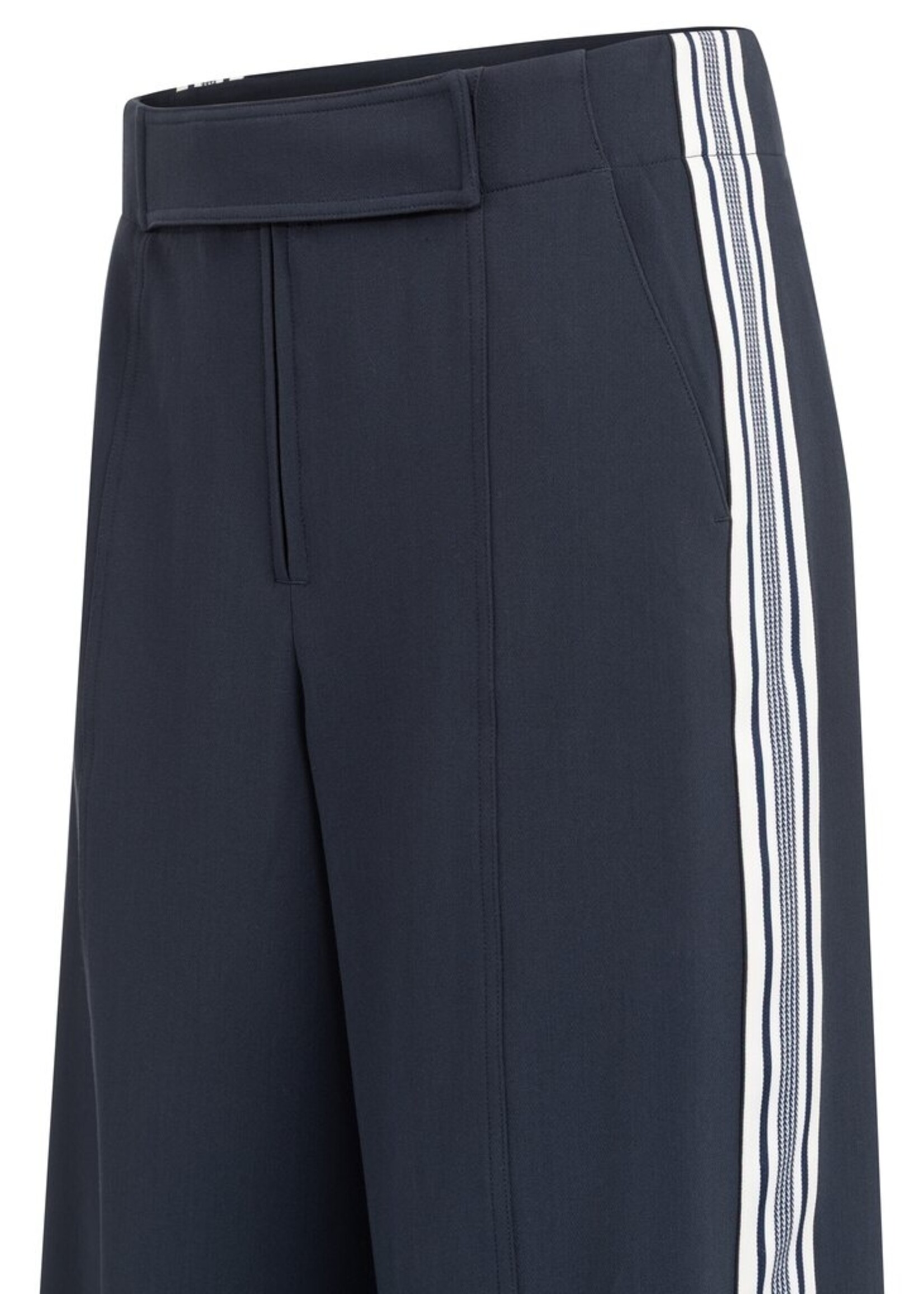 Yaya Yaya, Broek met hoge taille en strepen aan de zijkant, Inkwell Blue, Size: