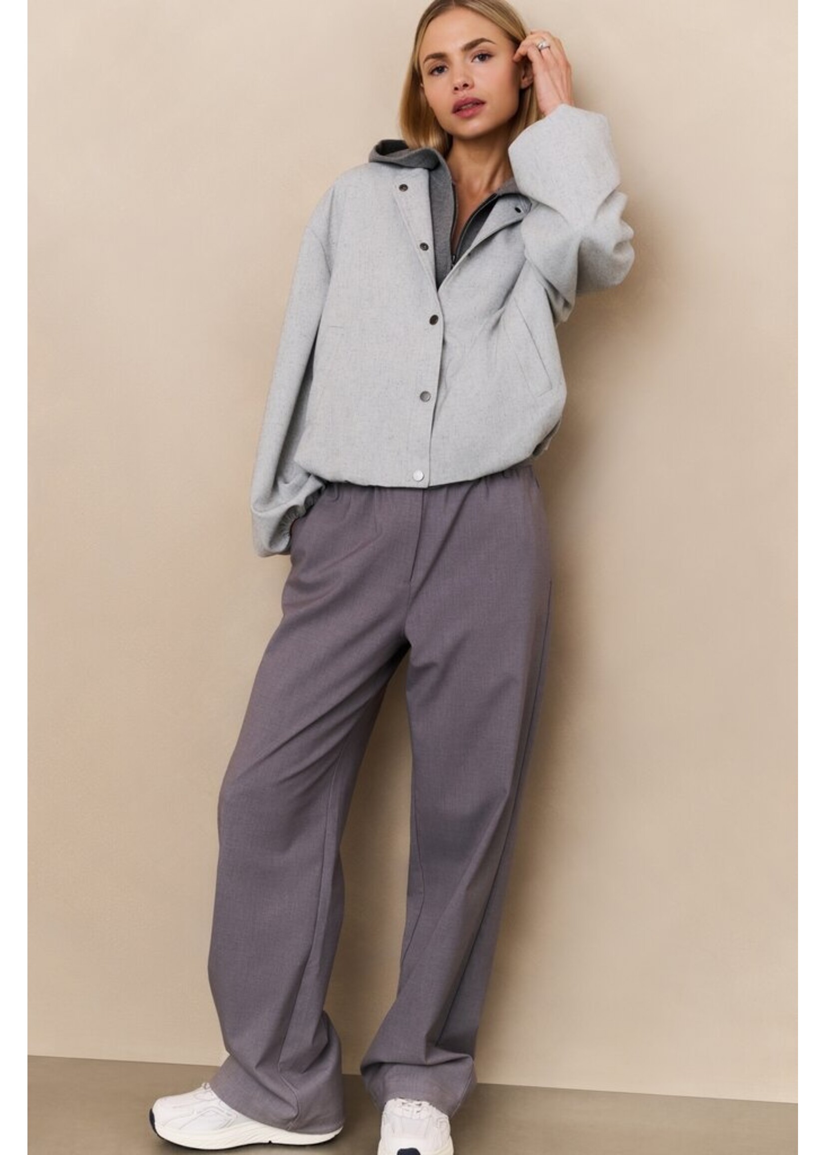 Yaya Yaya, Jasje met ballonvorm, Light Grey Melange, Size: