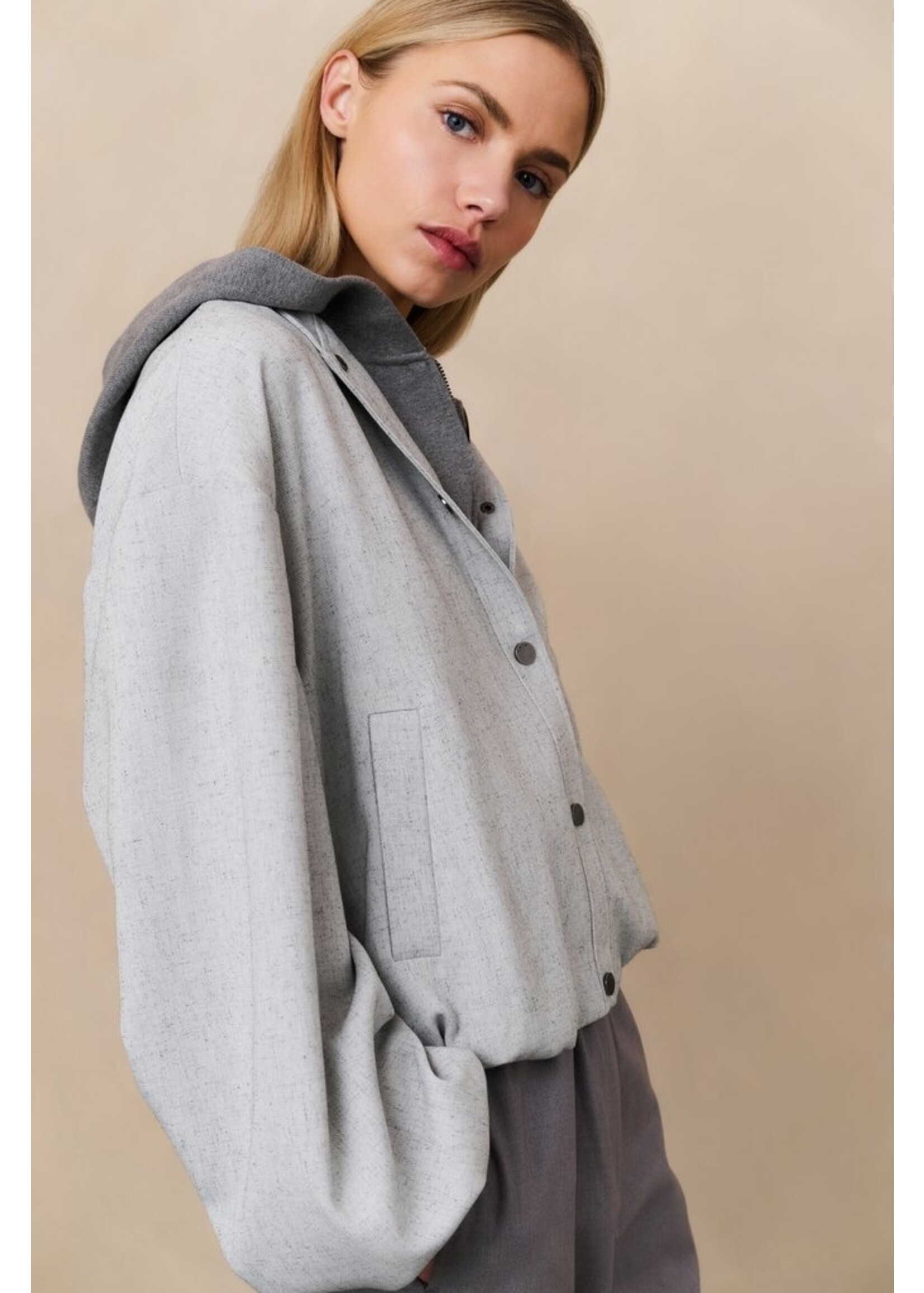 Yaya Yaya, Jasje met ballonvorm, Light Grey Melange, Size: