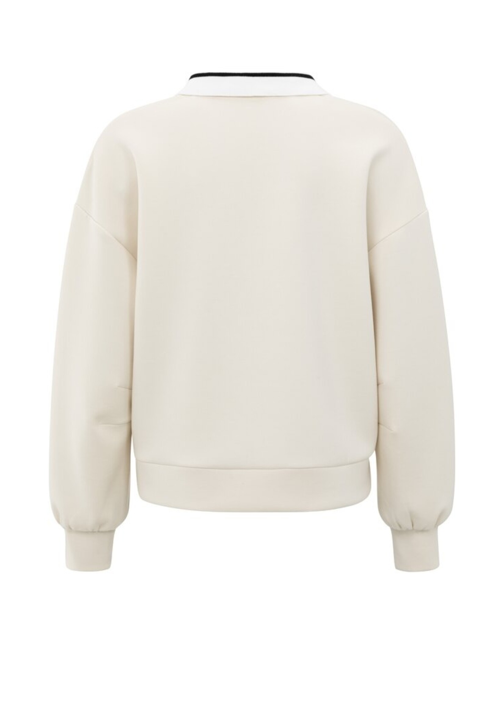 Yaya Yaya, Sweater met polokraag, Chalk white, Size: