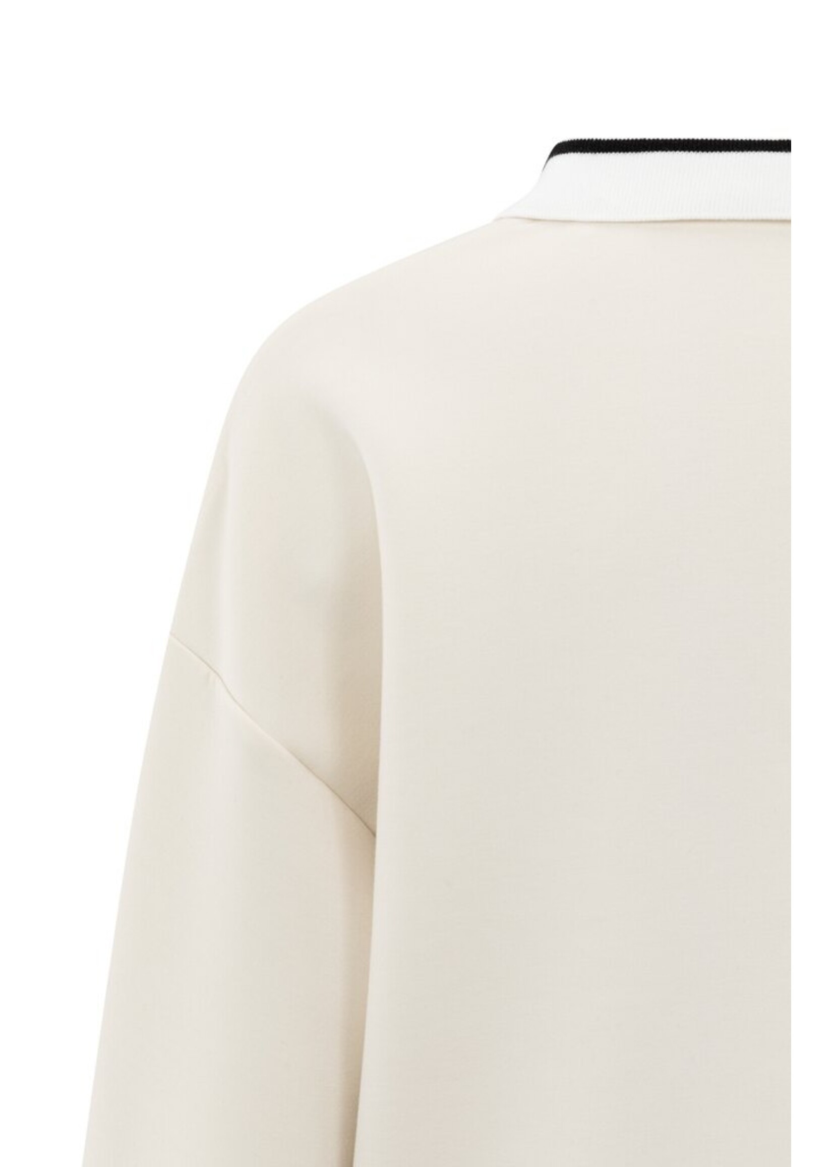 Yaya Yaya, Sweater met polokraag, Chalk white, Size: