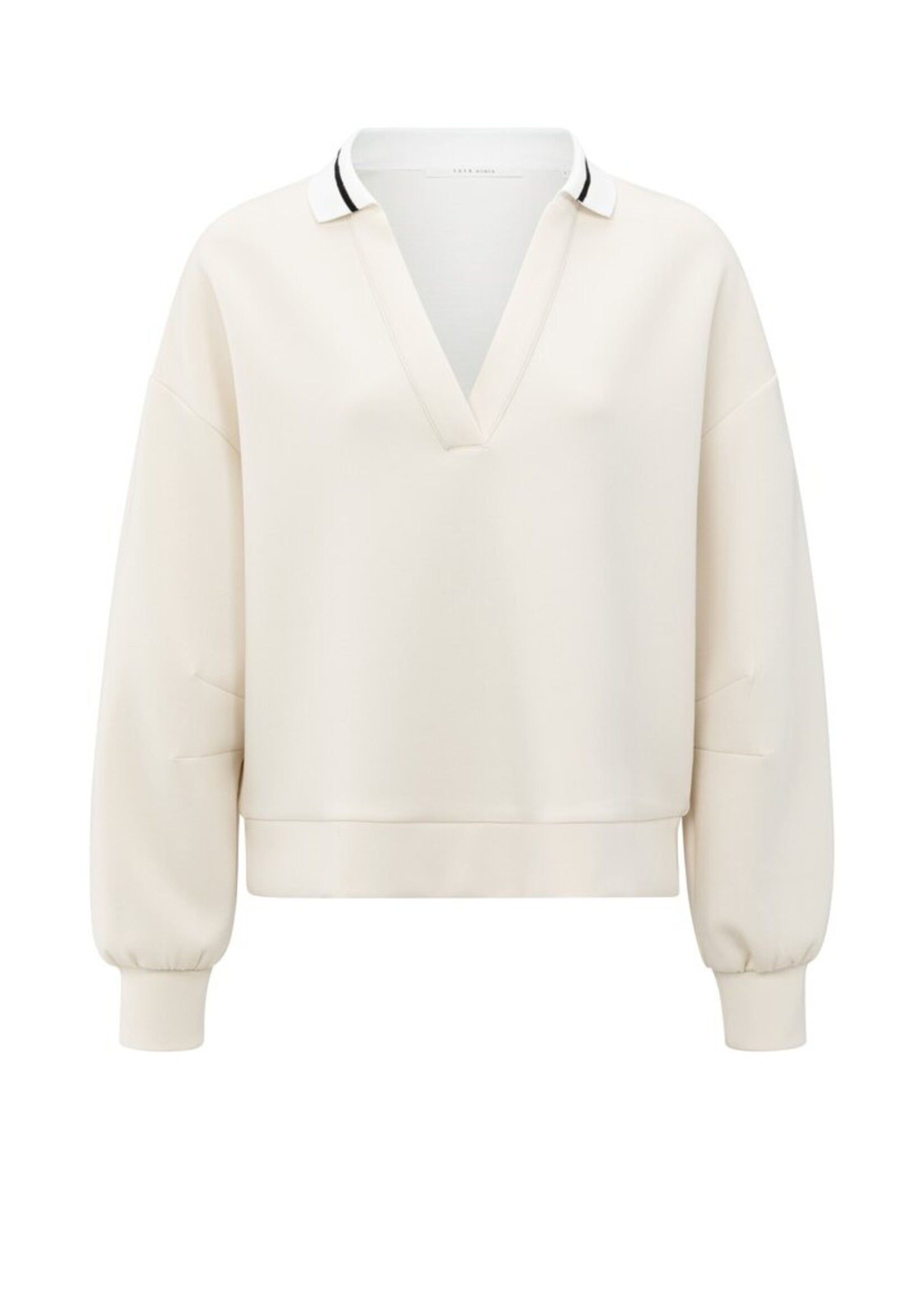 Yaya Yaya, Sweater met polokraag, Chalk white, Size:
