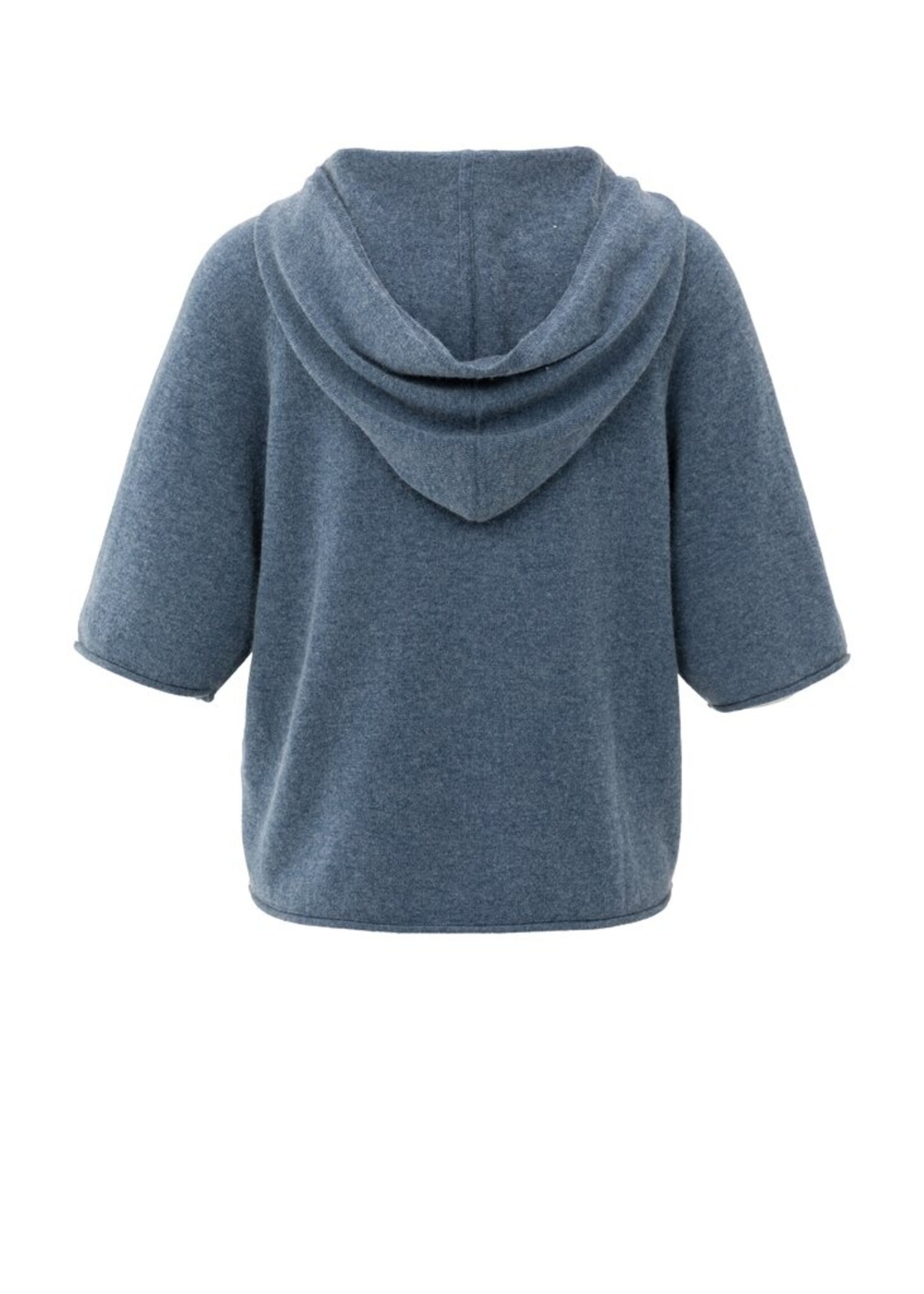 Yaya Yaya, Gebreide hoodie met korte mouwen, China Blue, Size: