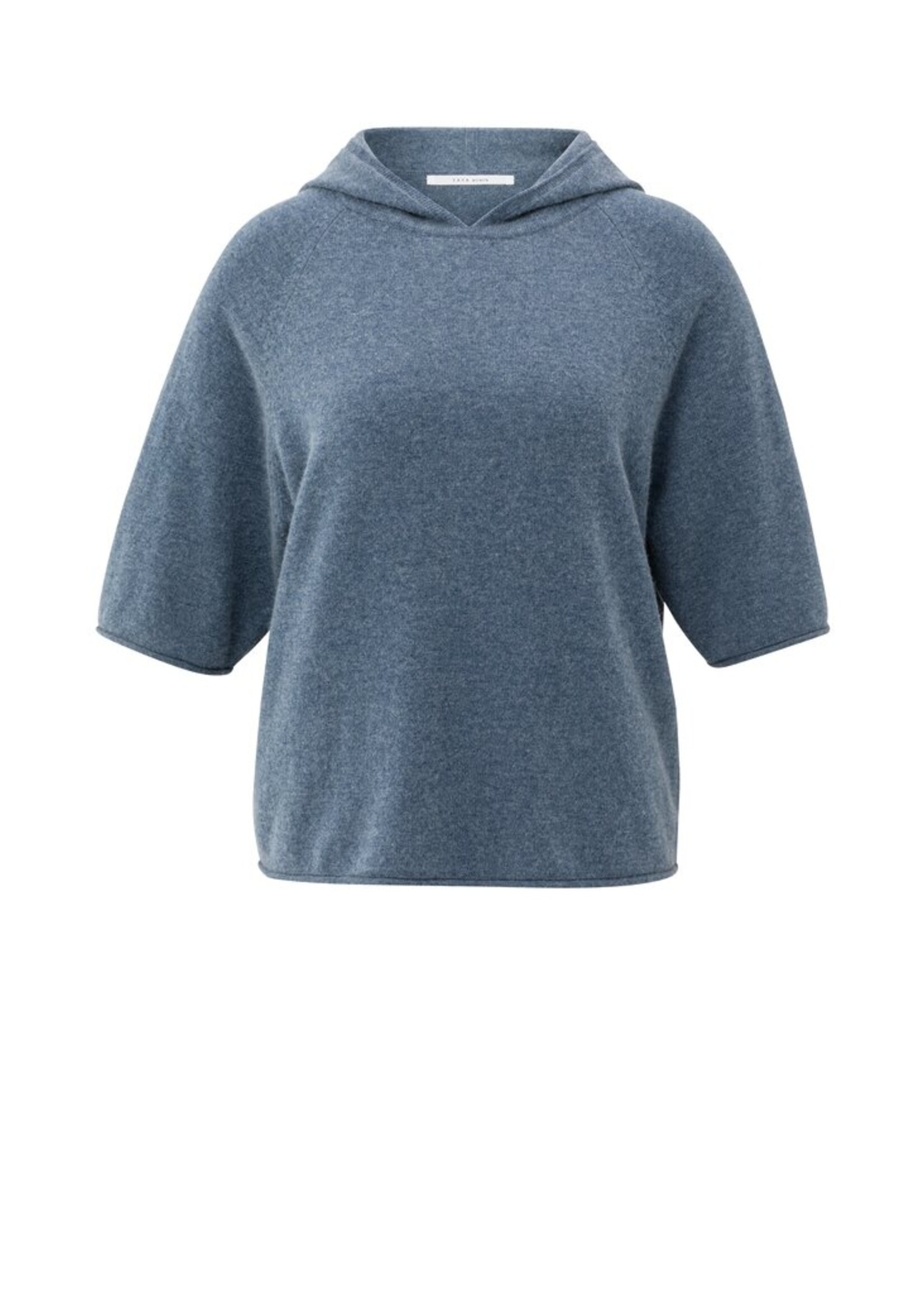 Yaya Yaya, Gebreide hoodie met korte mouwen, China Blue, Size: