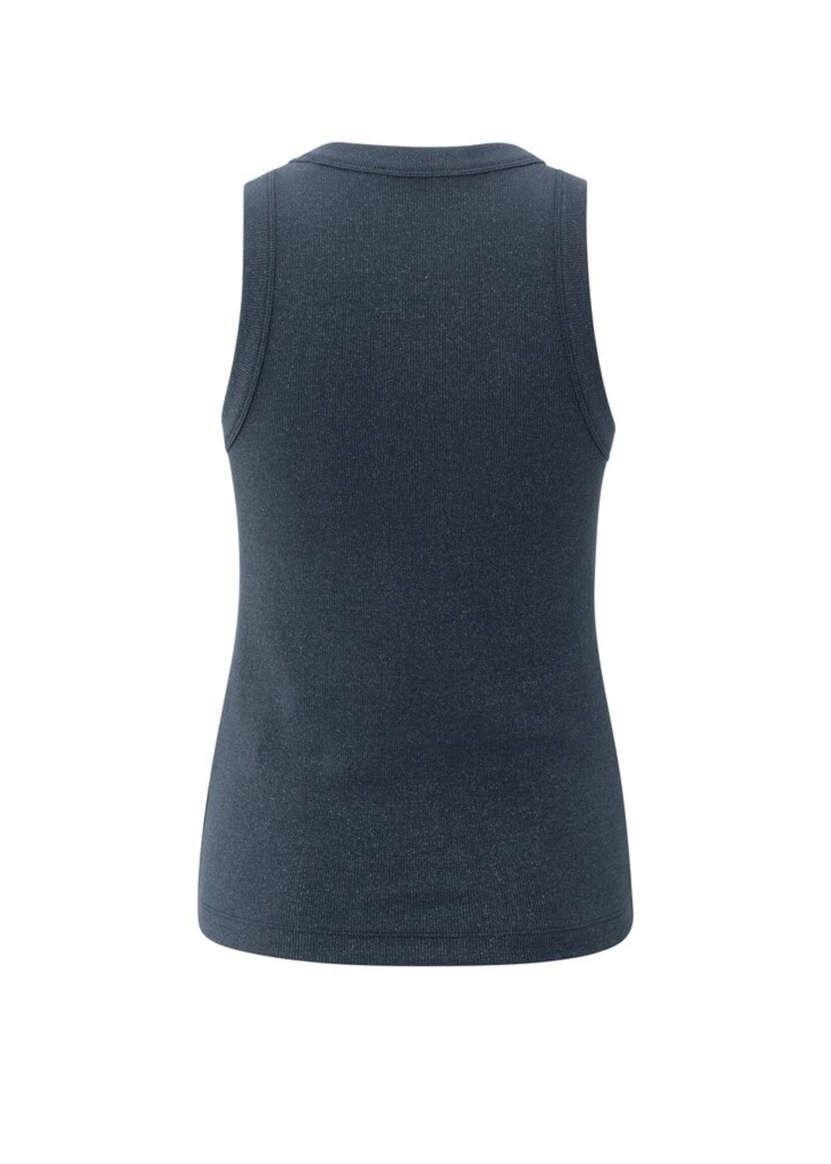 Yaya Yaya, Ribgebreid singlet met lichte glans, Inkwell blue, Size: