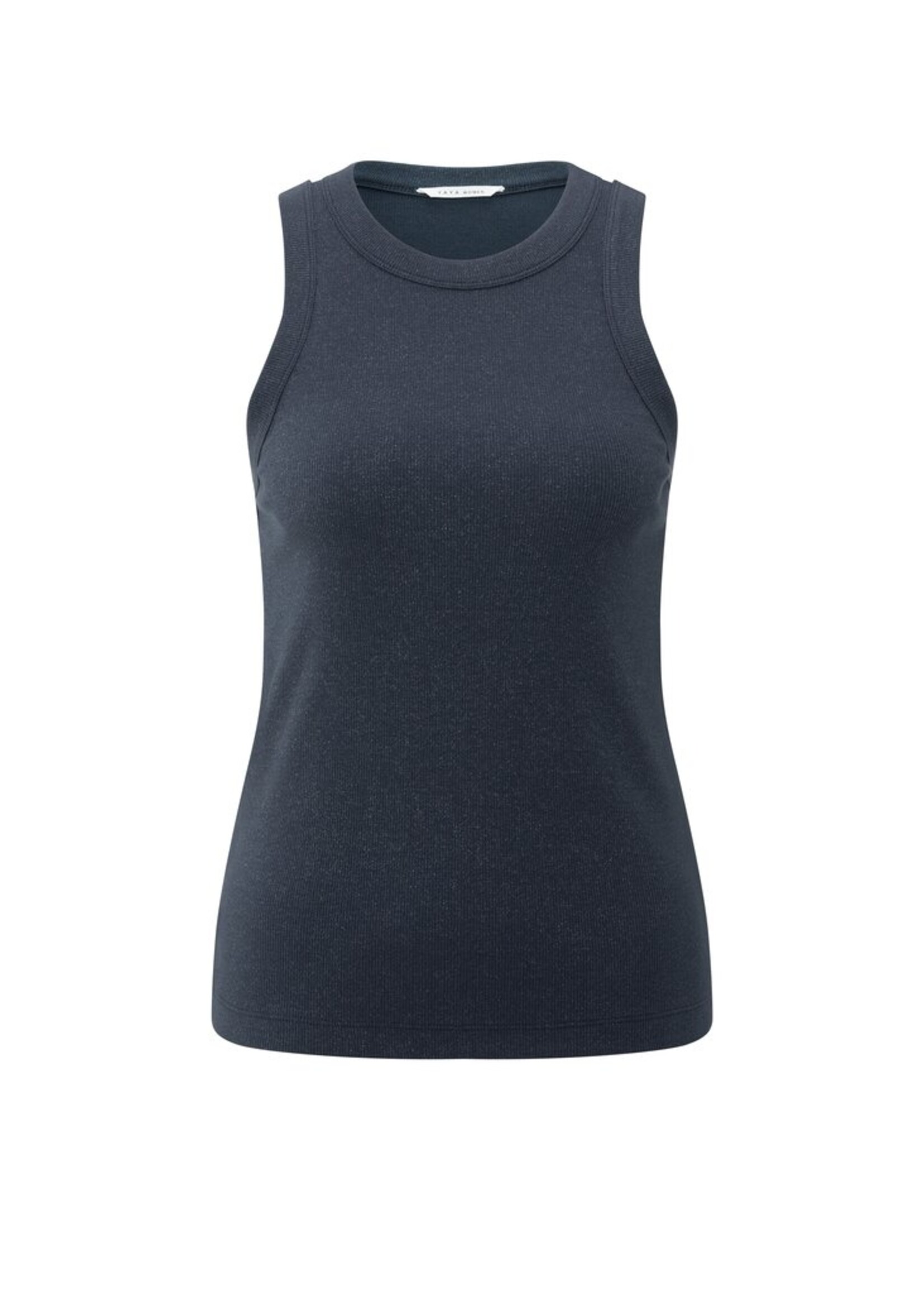 Yaya Yaya, Ribgebreid singlet met lichte glans, Inkwell blue, Size:
