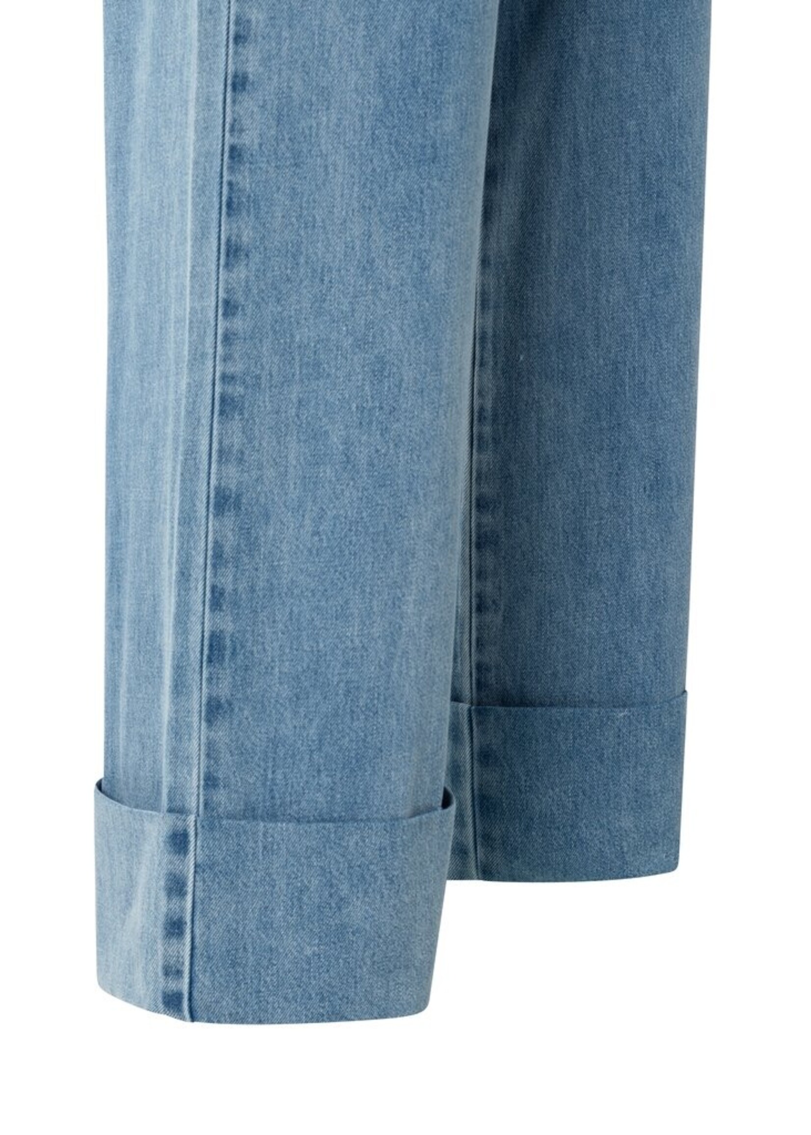 Yaya Yaya, Denim pantalon met omgeslagen zoom, Blue denim, Size:
