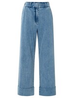 Yaya Yaya, Denim pantalon met omgeslagen zoom, Blue denim, Size: