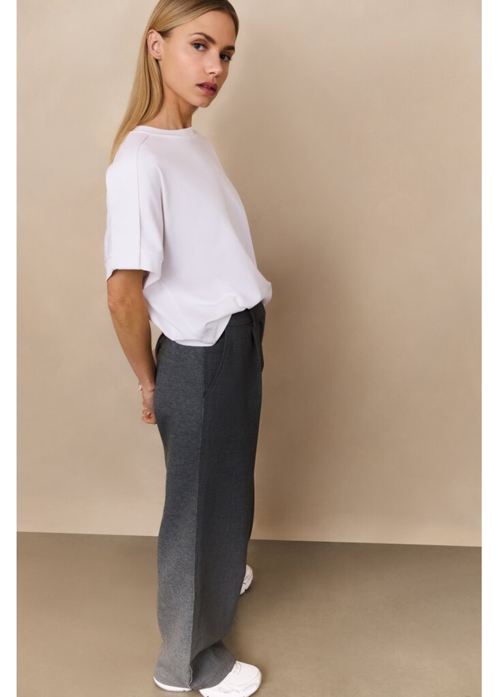 Yaya Yaya, Jersey top met korte mouwen, Pure White, Size: