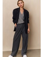 Yaya Yaya, Broek met wijde pijpen, Oyster black, Size: