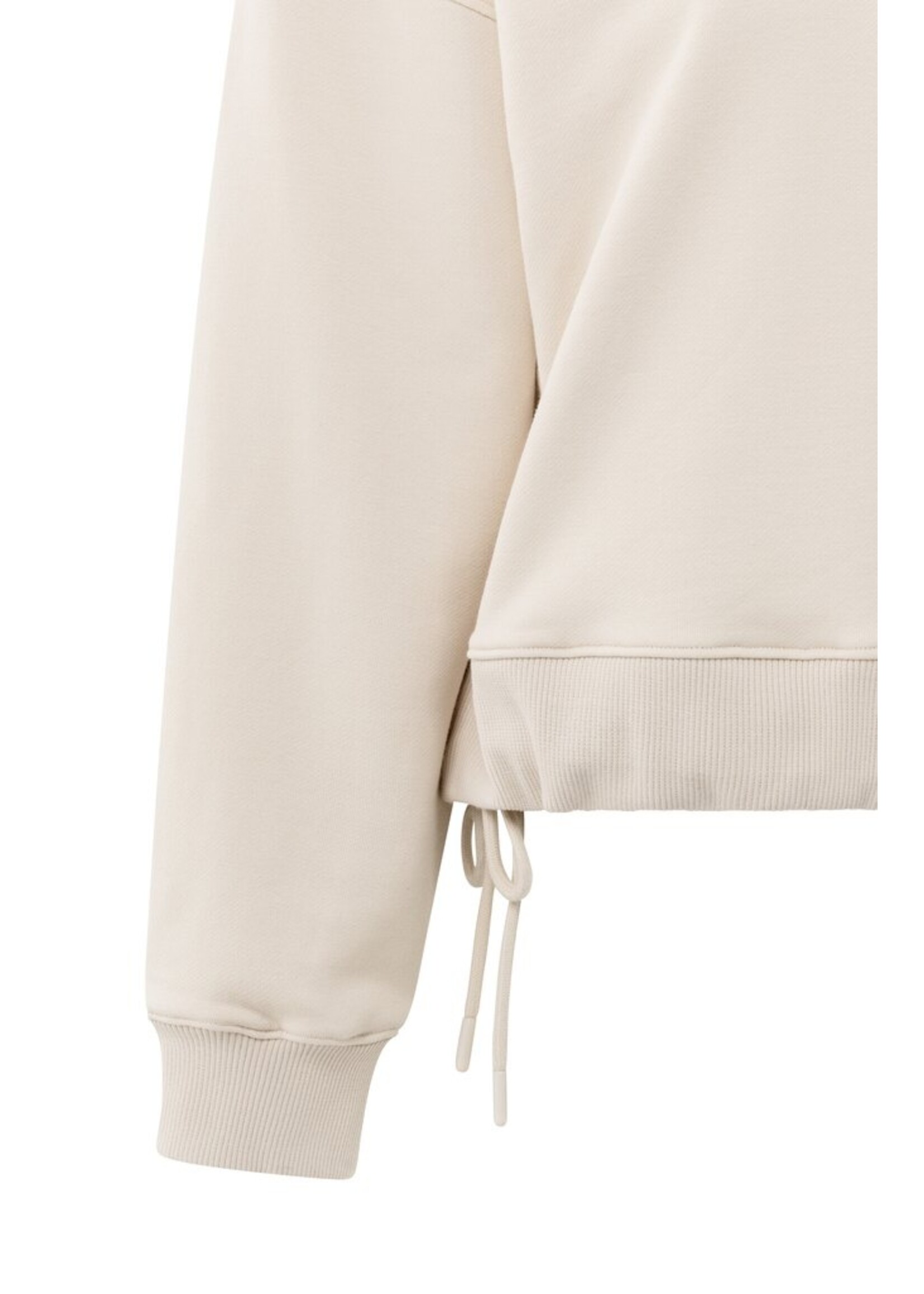 Yaya Yaya, Sweater met plooidetail en strikkoord, Chalk white, Size: