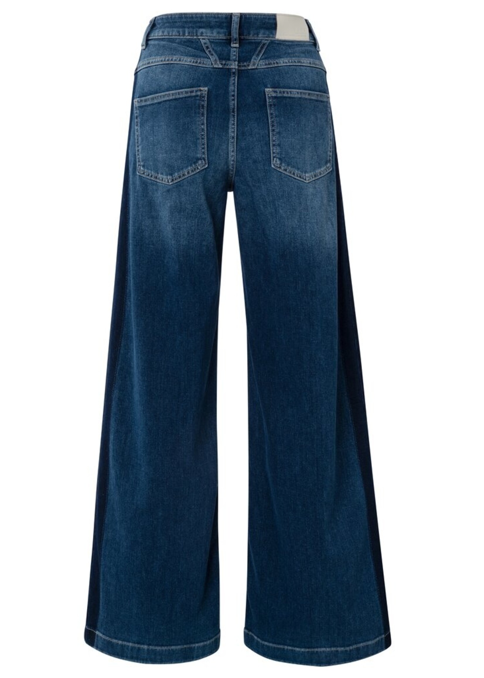 Yaya Yaya, High waist jeans met zijdetail (L32), Dark blue, Size: